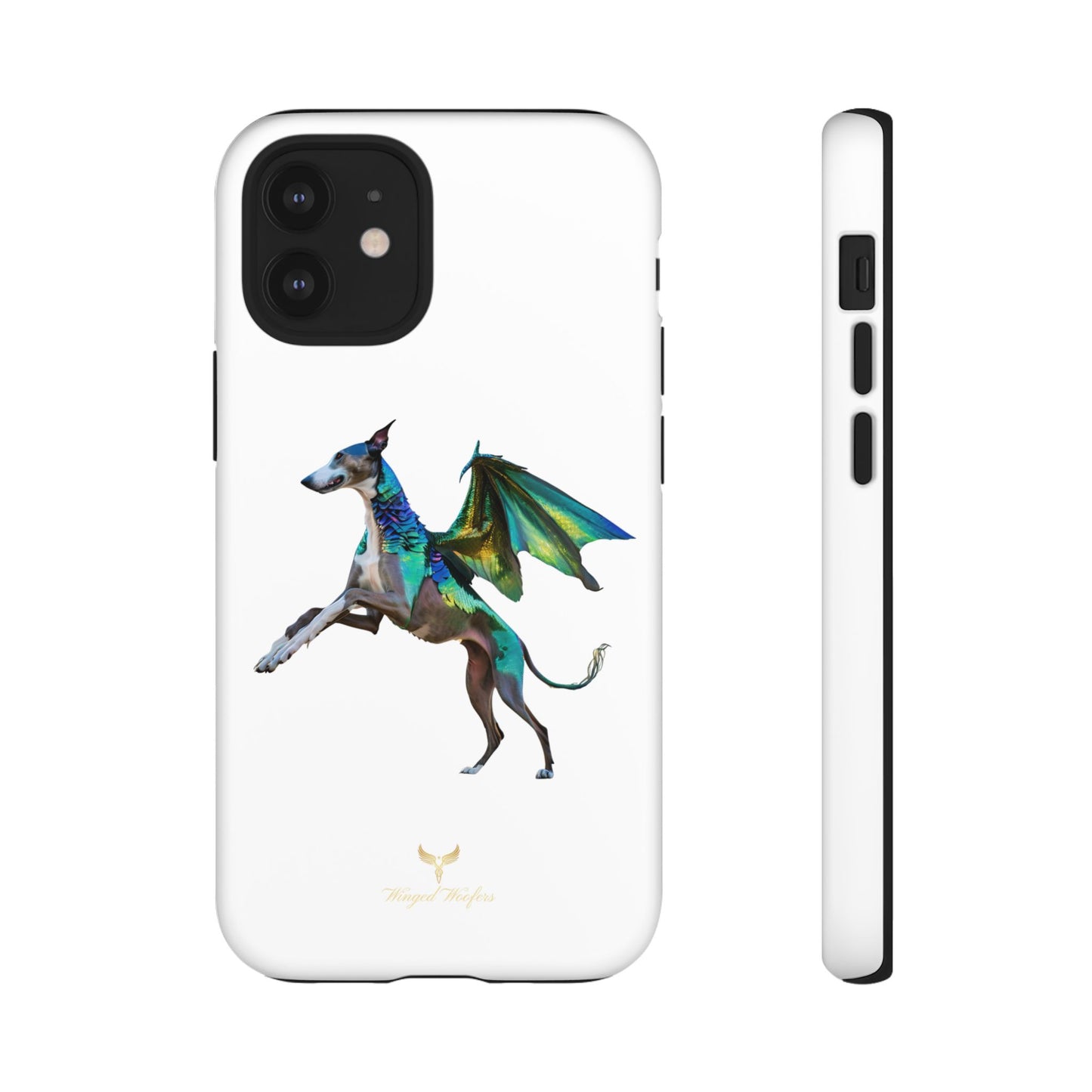 Fantasy Greyhound Dog Phone Case - Whimsical Winged Design for Pet Lovers