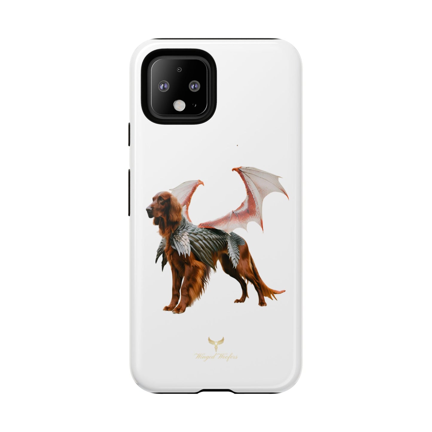 Fantasy Irish Setter with Dragon Wings Phone Case - Tough Cases with Winged Dog Design