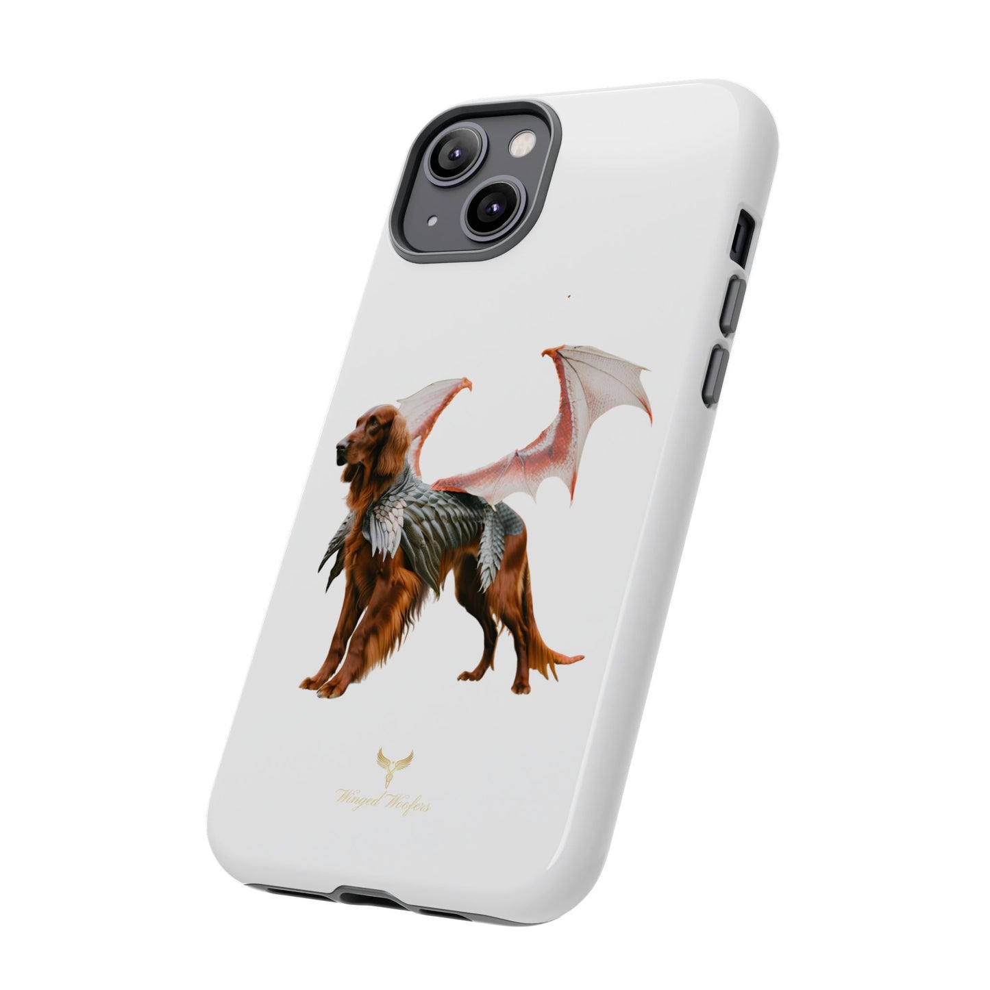 Fantasy Irish Setter with Dragon Wings Phone Case - Tough Cases with Winged Dog Design