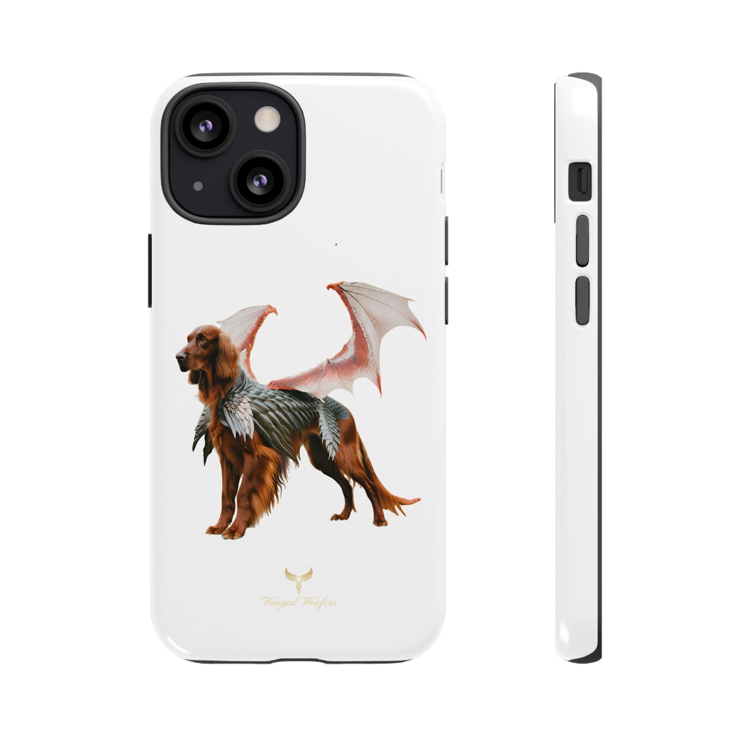 Fantasy Irish Setter with Dragon Wings Phone Case - Tough Cases with Winged Dog Design