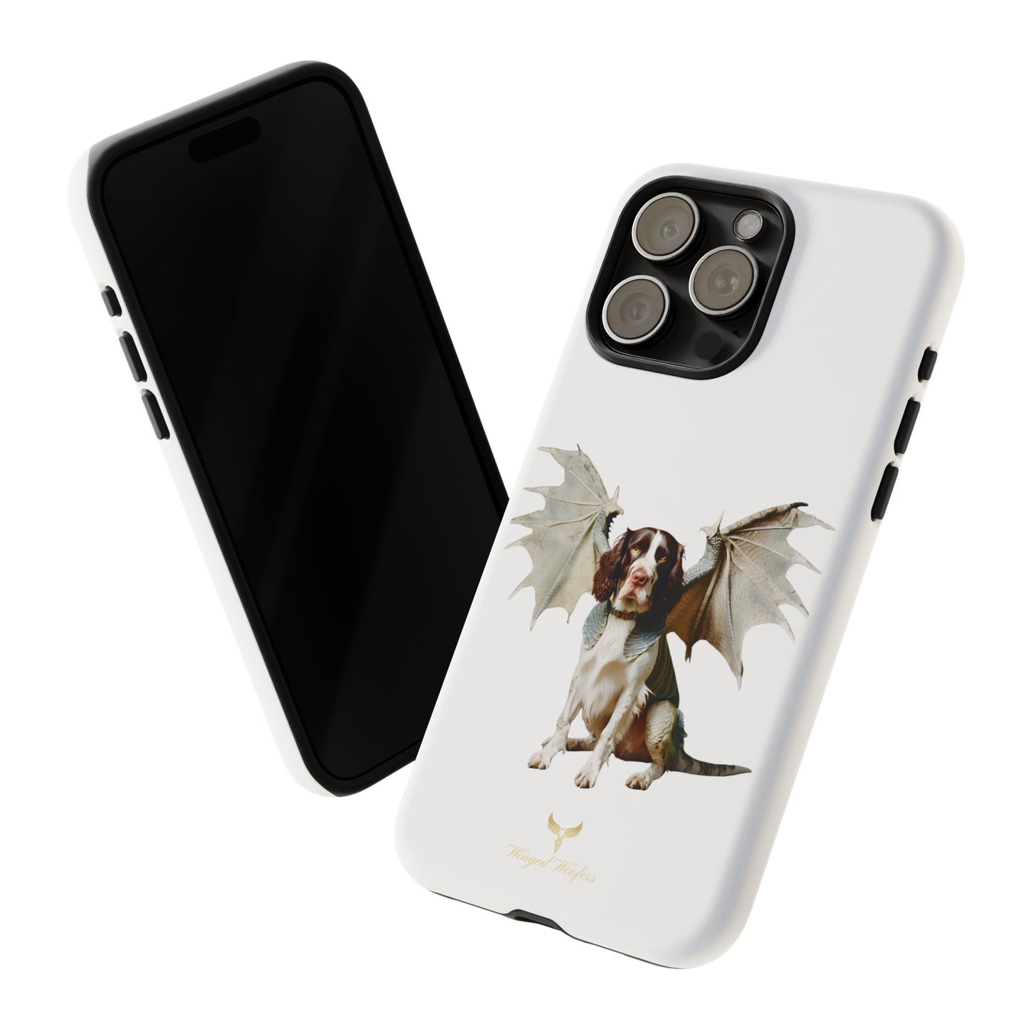 Fantasy Springer Spaniel Dog Phone Case - Tough Cases with Winged Companion Design