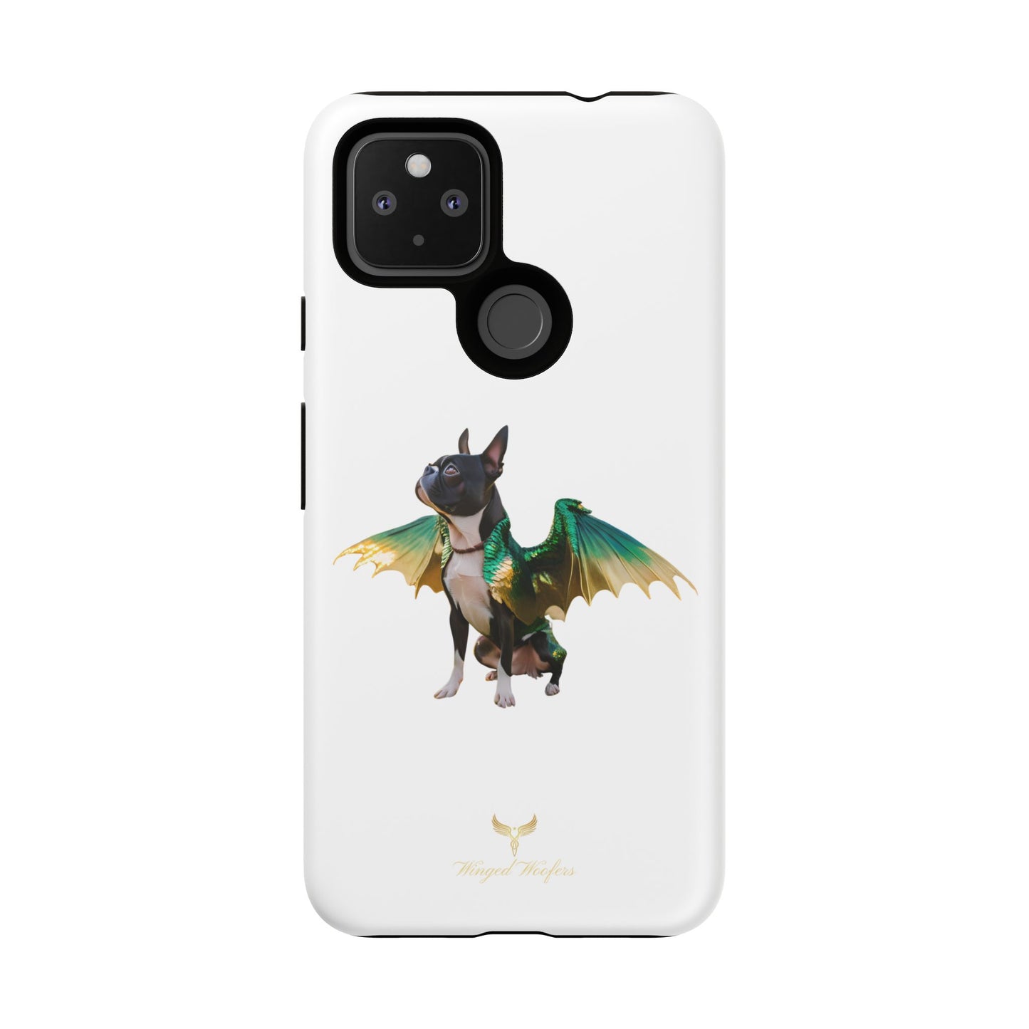 Fantasy Boston Terrier Dog Case - Tough Pet Protection with Wings Design