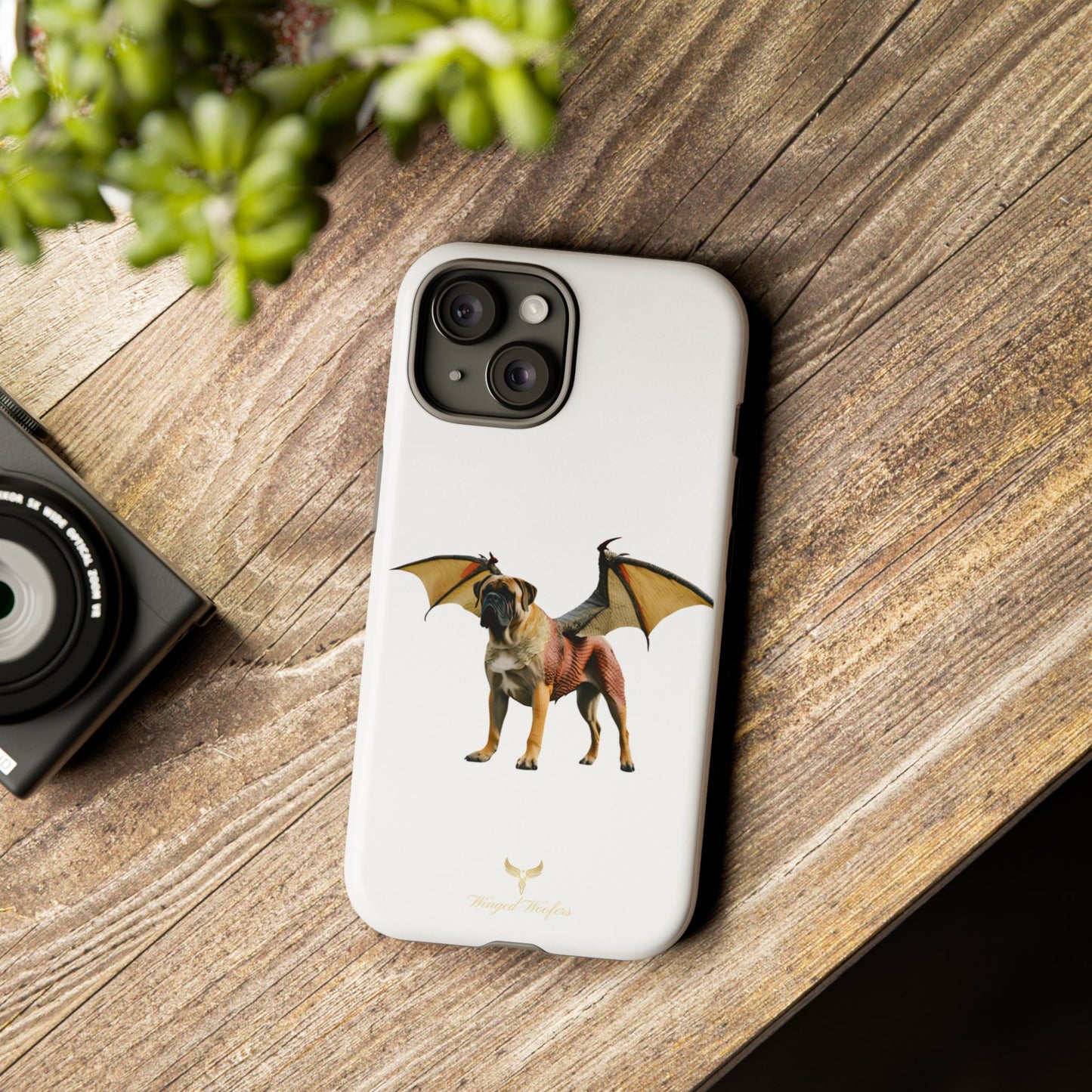 Fantasy Bullmastiff Dog Dragon Phone Case - Tough Cases with Winged Design