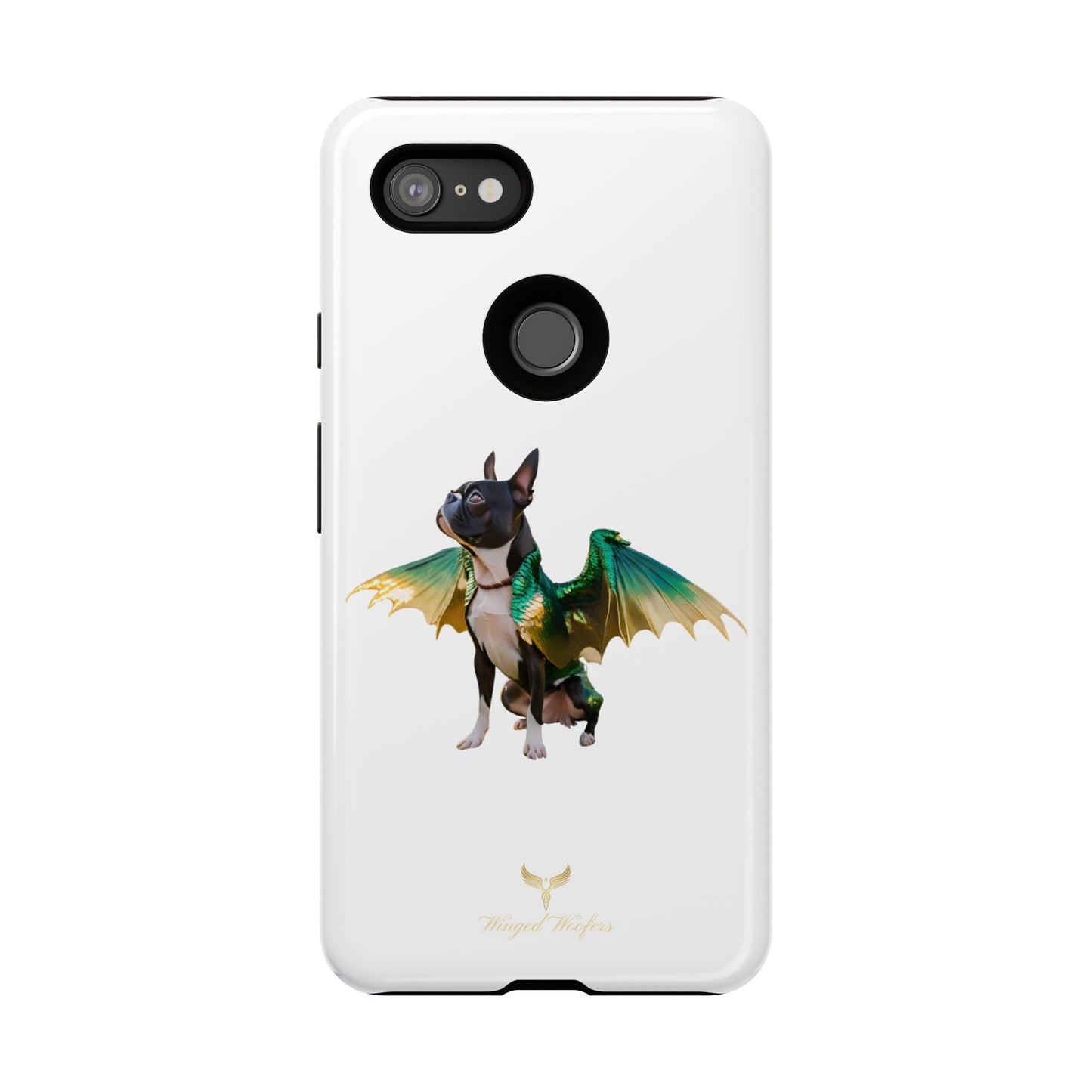 Fantasy Boston Terrier Dog Case - Tough Pet Protection with Wings Design