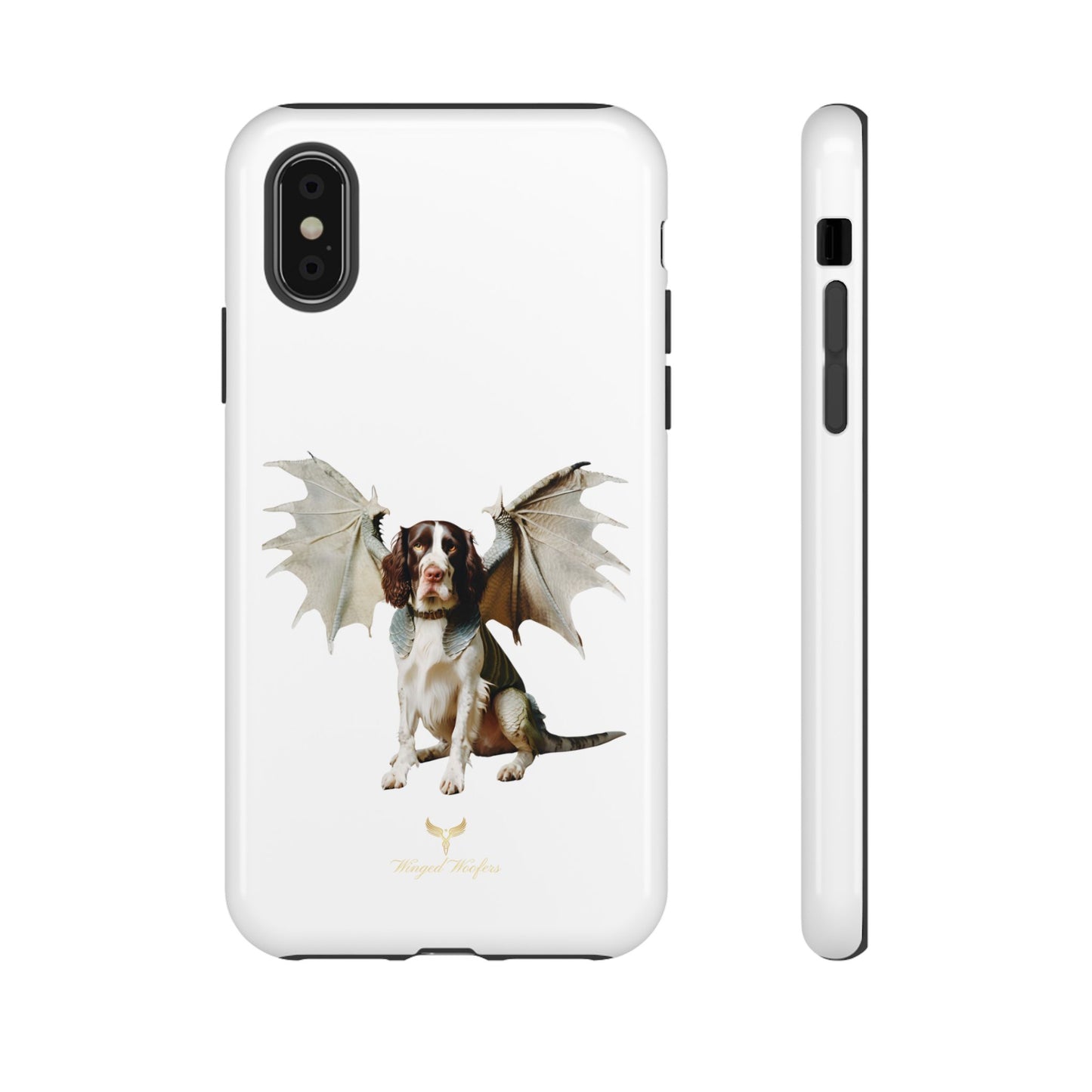 Fantasy Springer Spaniel Dog Phone Case - Tough Cases with Winged Companion Design