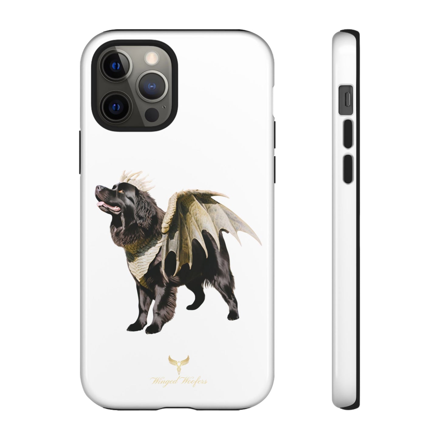 Magical Newfoundland Dog Phone Case - Tough & Stylish Cover with Winged Canine Design