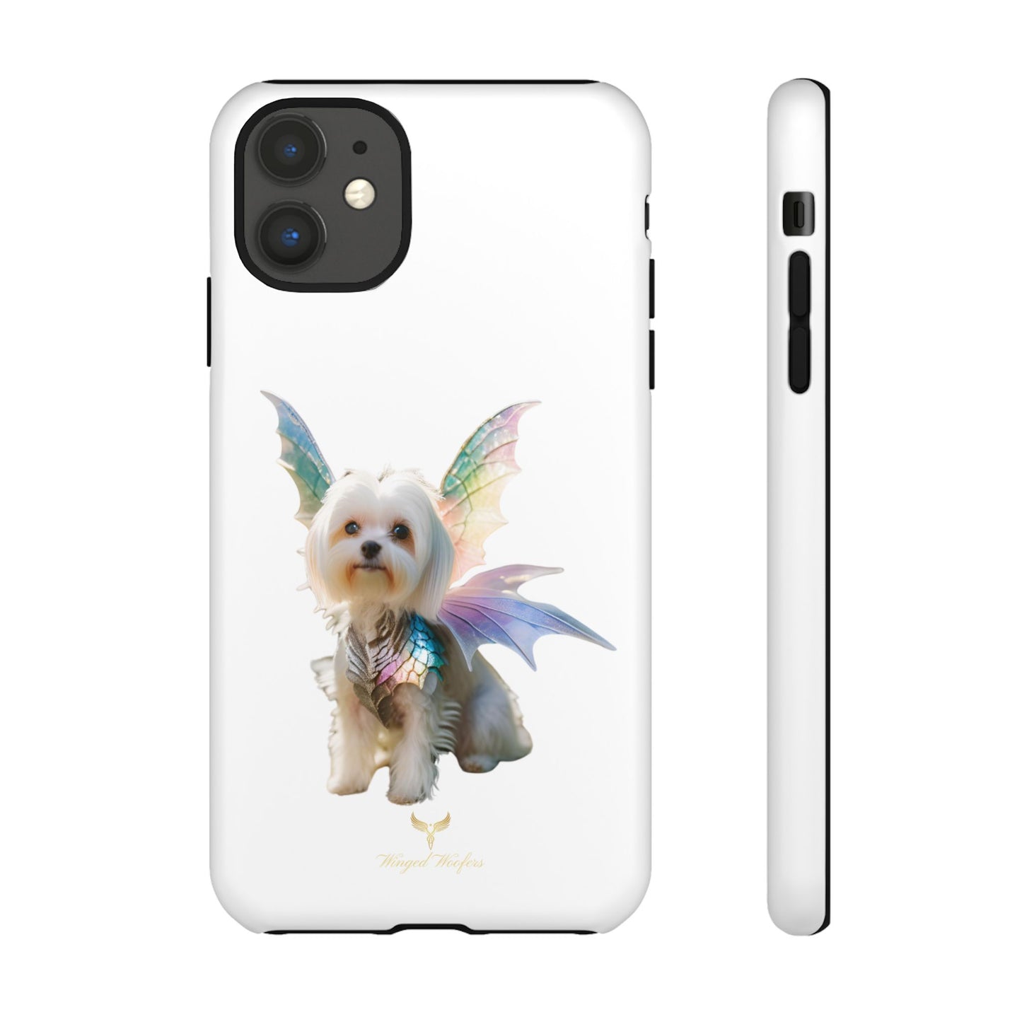 Maltese Dog with Wings Tough Phone Cases