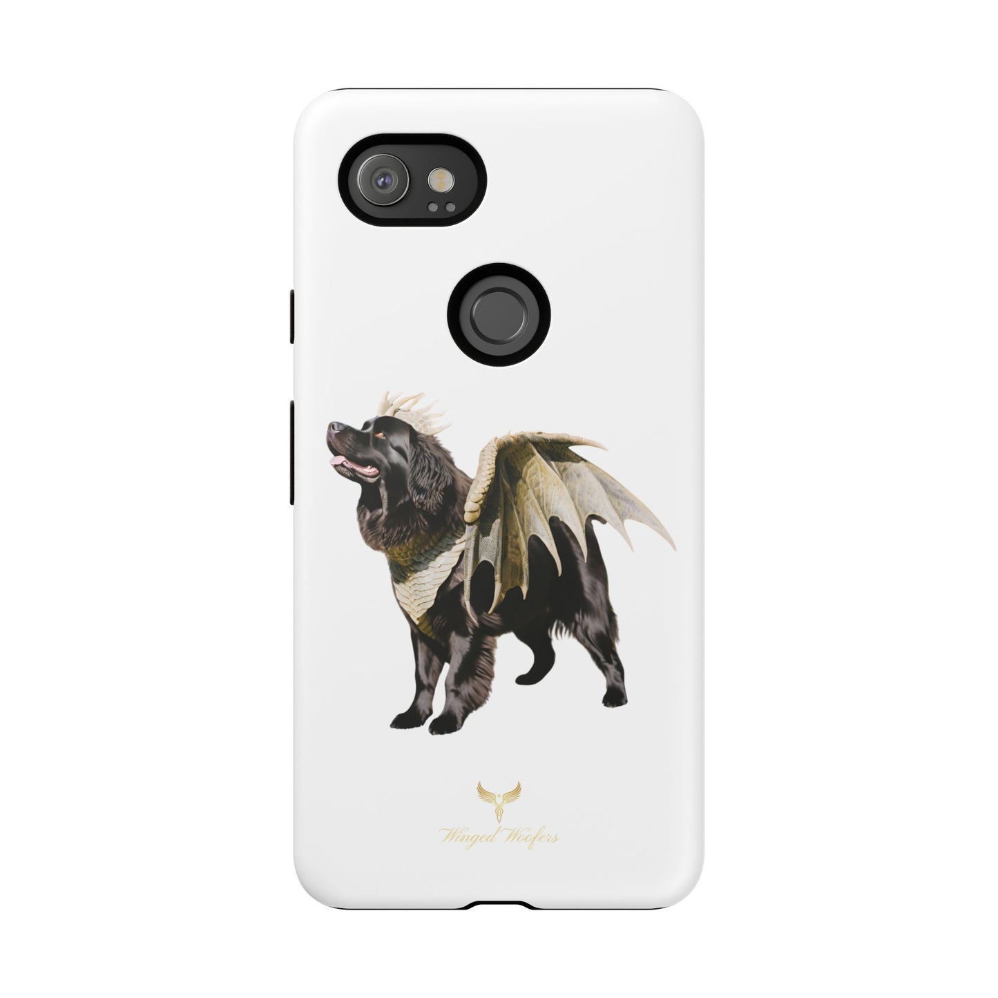 Magical Newfoundland Dog Phone Case - Tough & Stylish Cover with Winged Canine Design