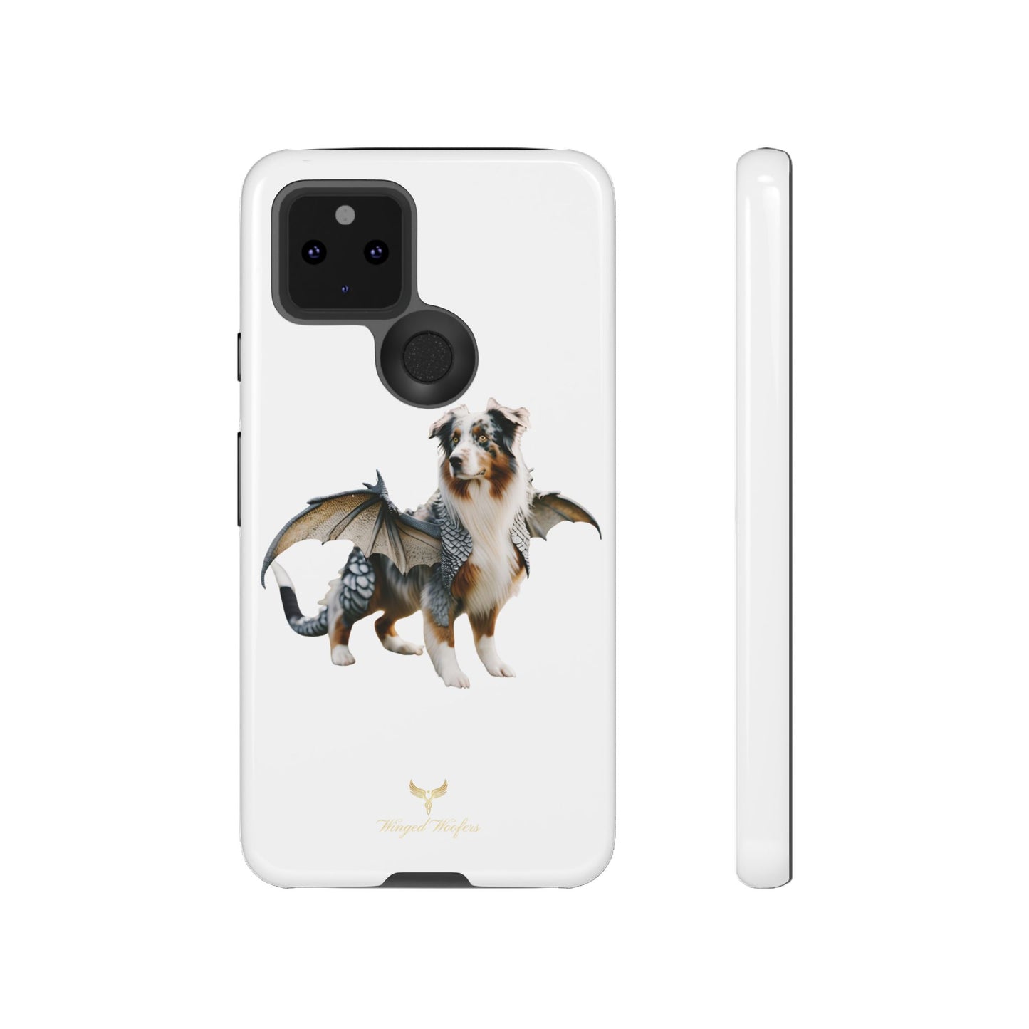 Fantasy Australian Shepherd Dog Phone Case with Wings - Tough Cases for Animal Lovers