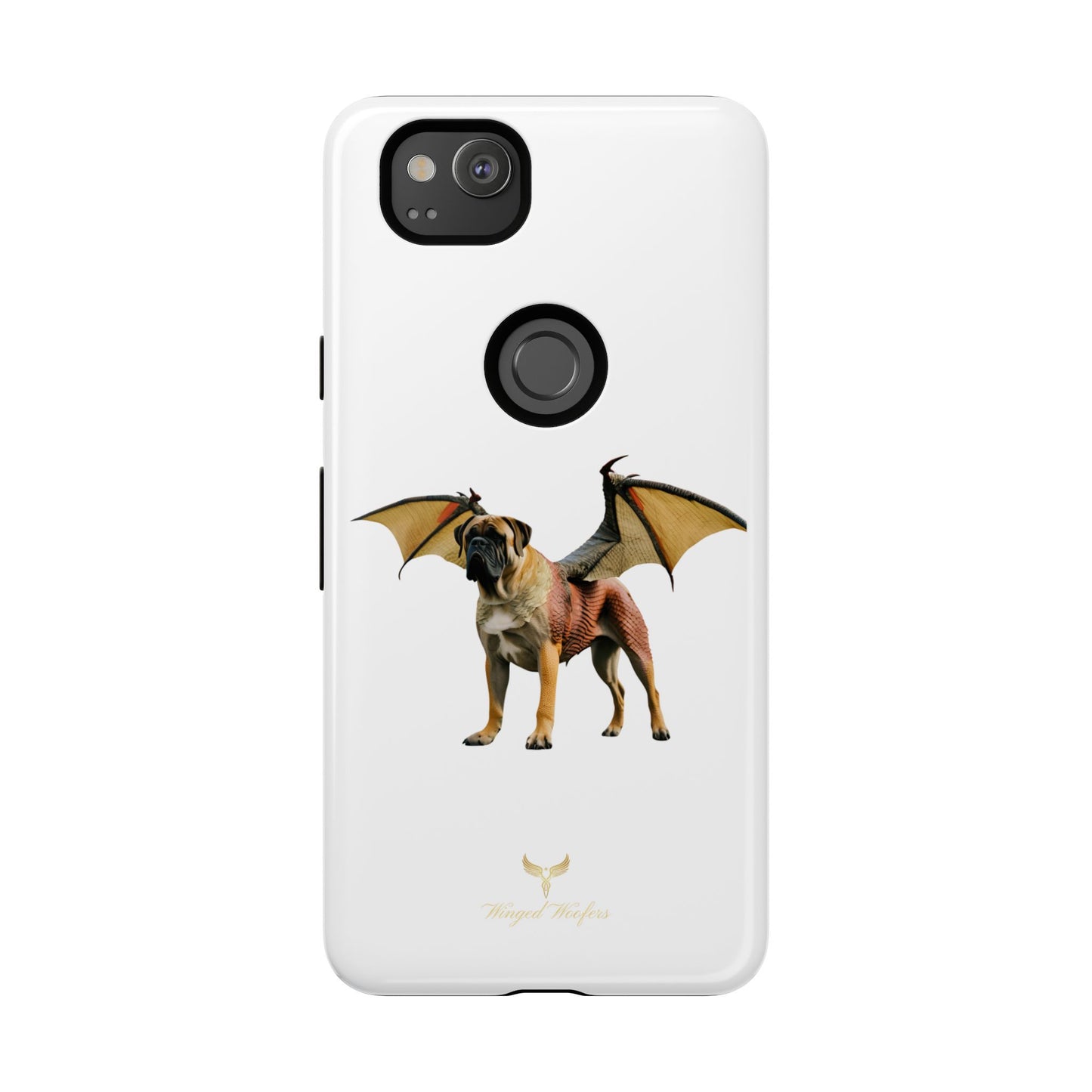 Fantasy Bullmastiff Dog Dragon Phone Case - Tough Cases with Winged Design