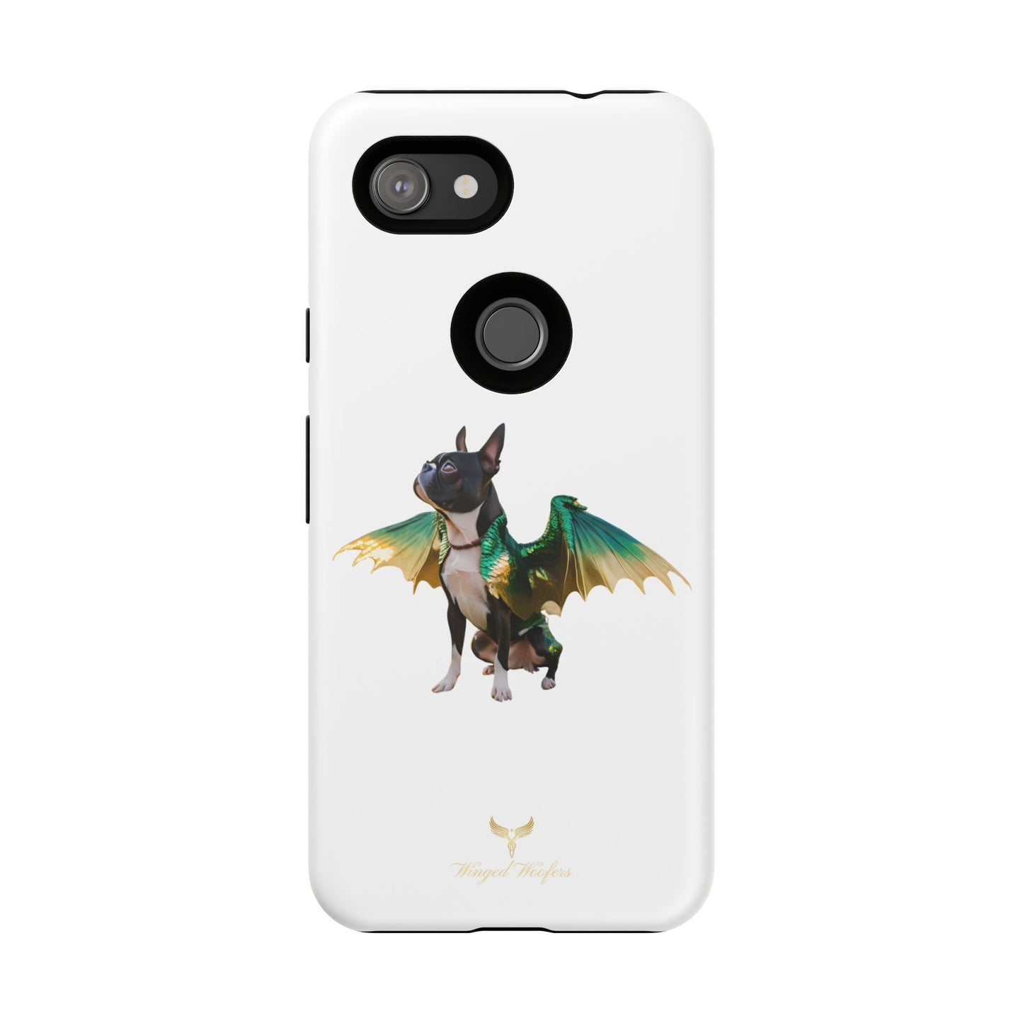 Fantasy Boston Terrier Dog Case - Tough Pet Protection with Wings Design