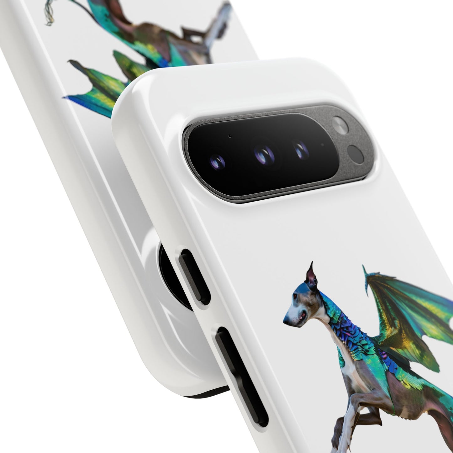 Fantasy Greyhound Dog Phone Case - Whimsical Winged Design for Pet Lovers