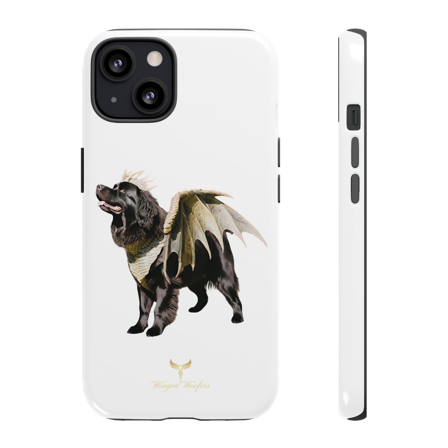 Magical Newfoundland Dog Phone Case - Tough & Stylish Cover with Winged Canine Design