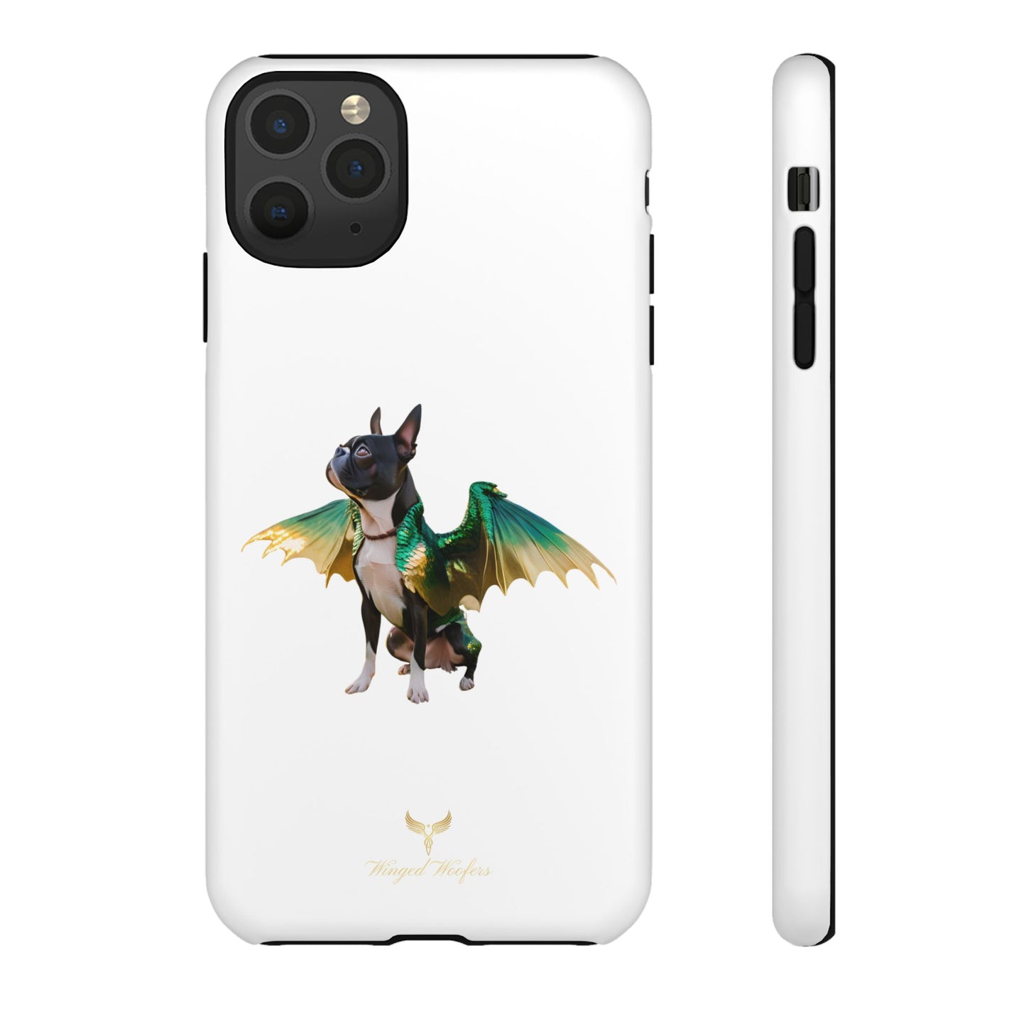 Fantasy Boston Terrier Dog Case - Tough Pet Protection with Wings Design