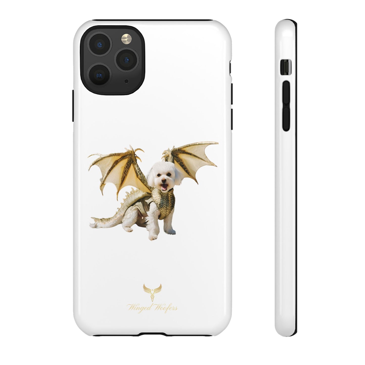 Cute Dragon Bichon Frisé Dog Phone Case - Tough and Stylish Pet-Themed Cover