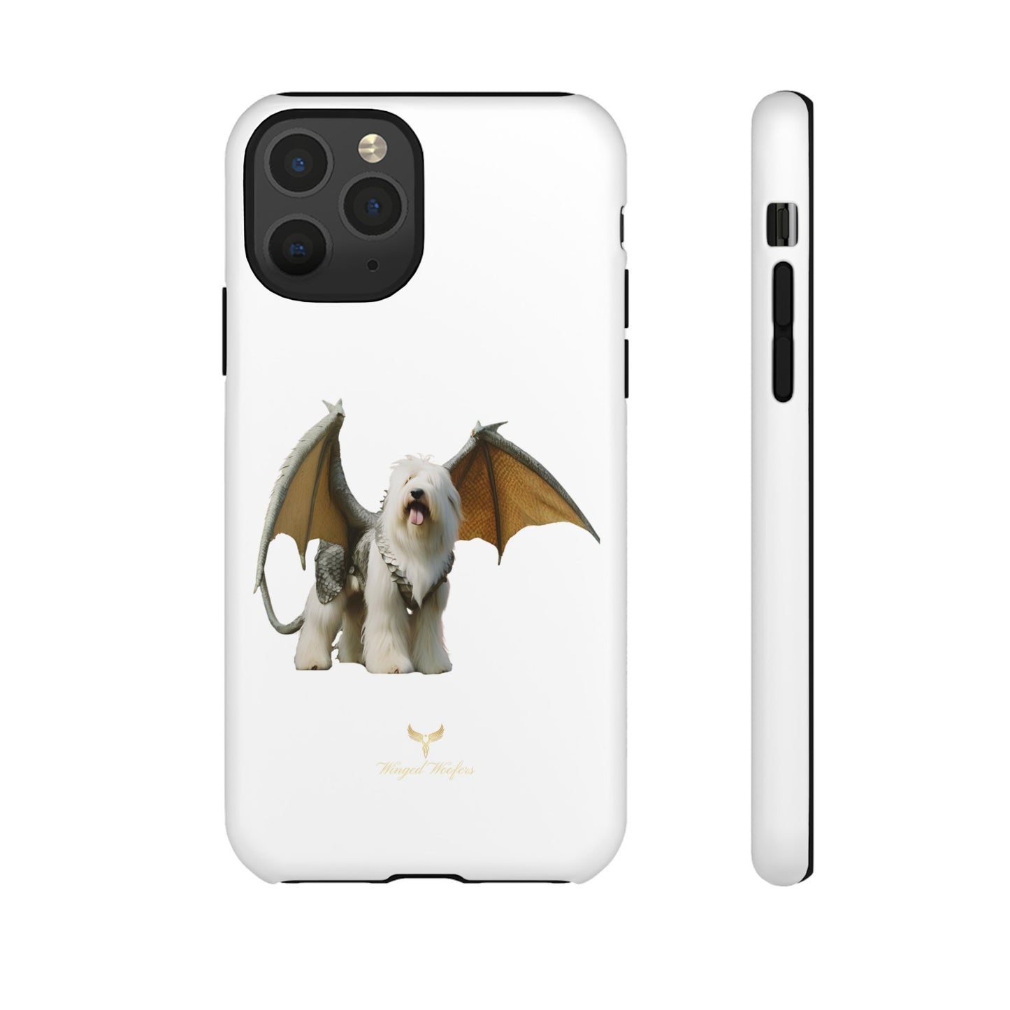 Fantasy Old English Sheepdog Phone Case - Tough Cases with Unique Dragon Wings Design