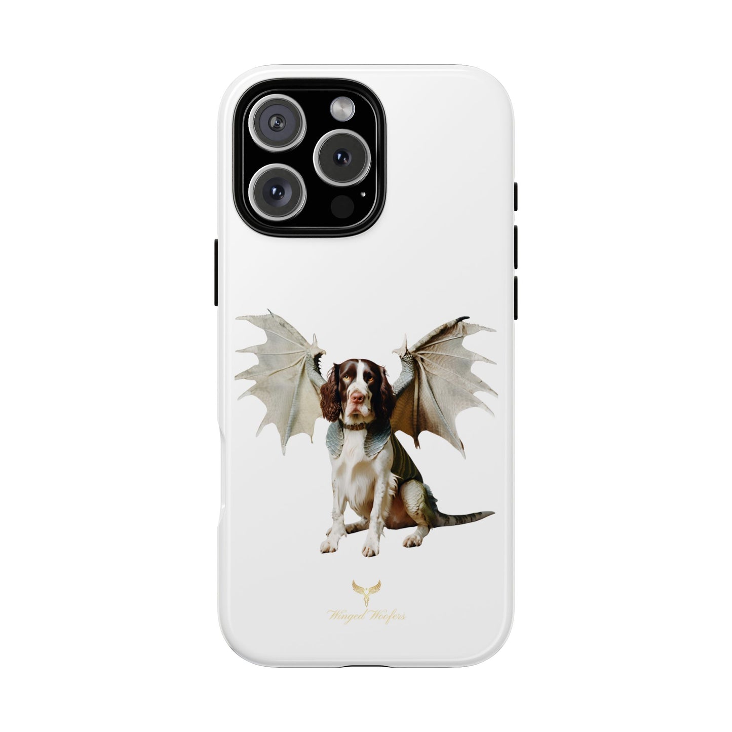 Fantasy Springer Spaniel Dog Phone Case - Tough Cases with Winged Companion Design