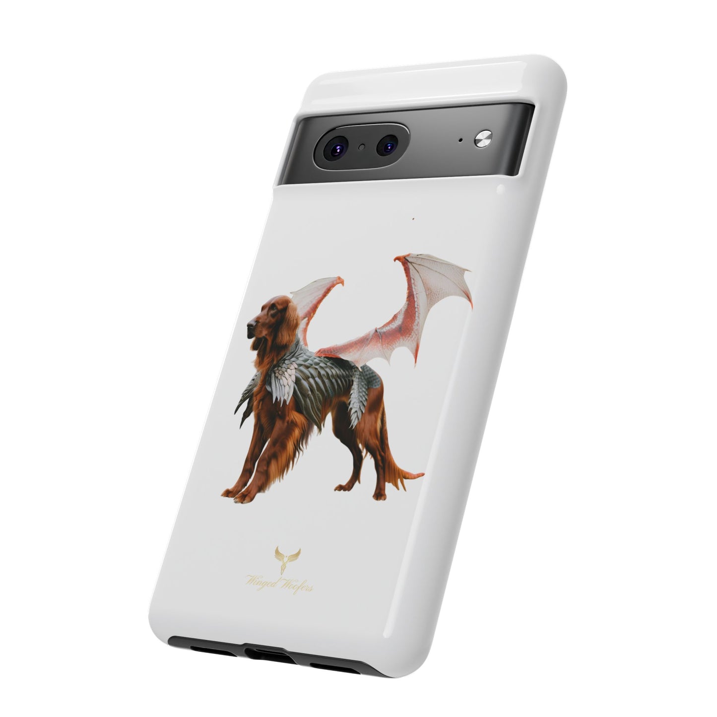 Fantasy Irish Setter with Dragon Wings Phone Case - Tough Cases with Winged Dog Design