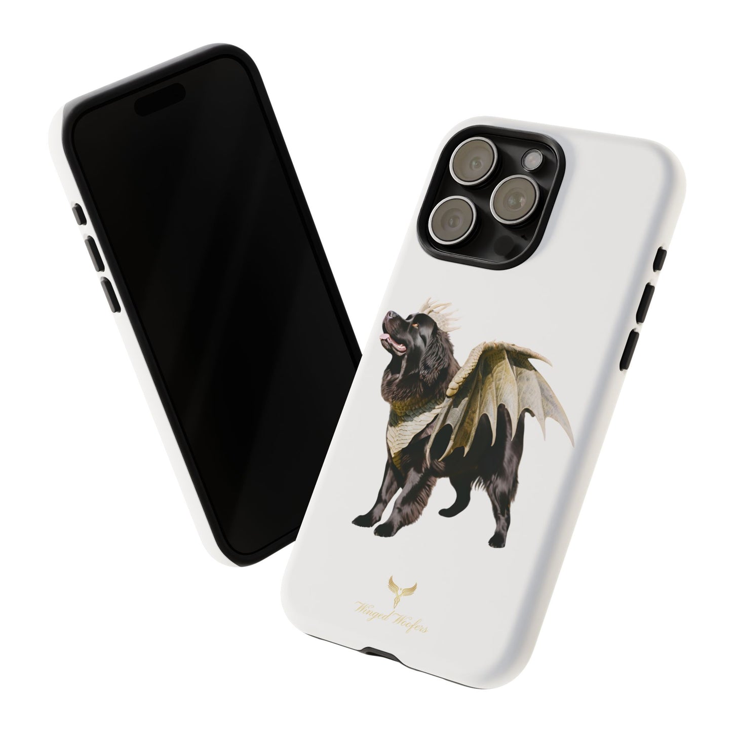 Magical Newfoundland Dog Phone Case - Tough & Stylish Cover with Winged Canine Design