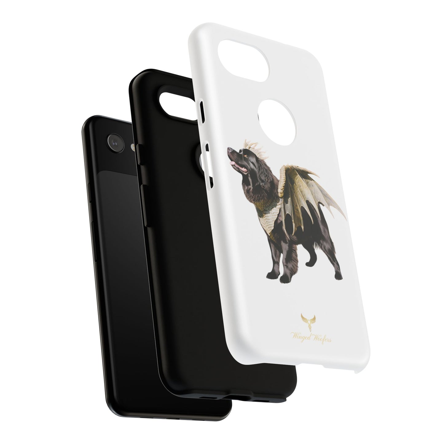 Magical Newfoundland Dog Phone Case - Tough & Stylish Cover with Winged Canine Design