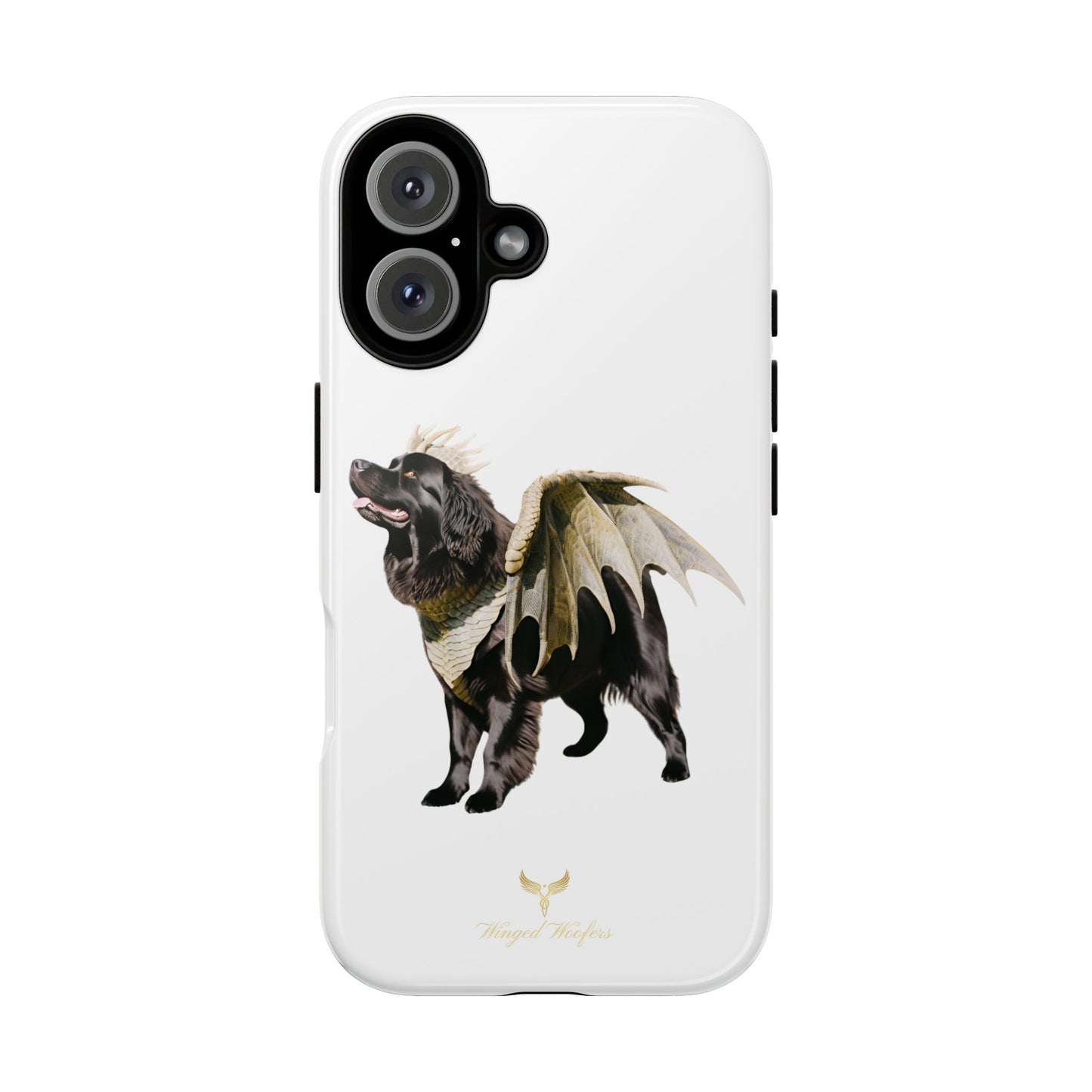 Magical Newfoundland Dog Phone Case - Tough & Stylish Cover with Winged Canine Design