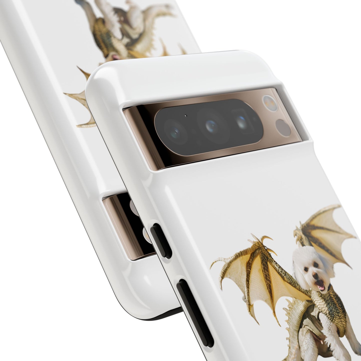 Cute Dragon Bichon Frisé Dog Phone Case - Tough and Stylish Pet-Themed Cover