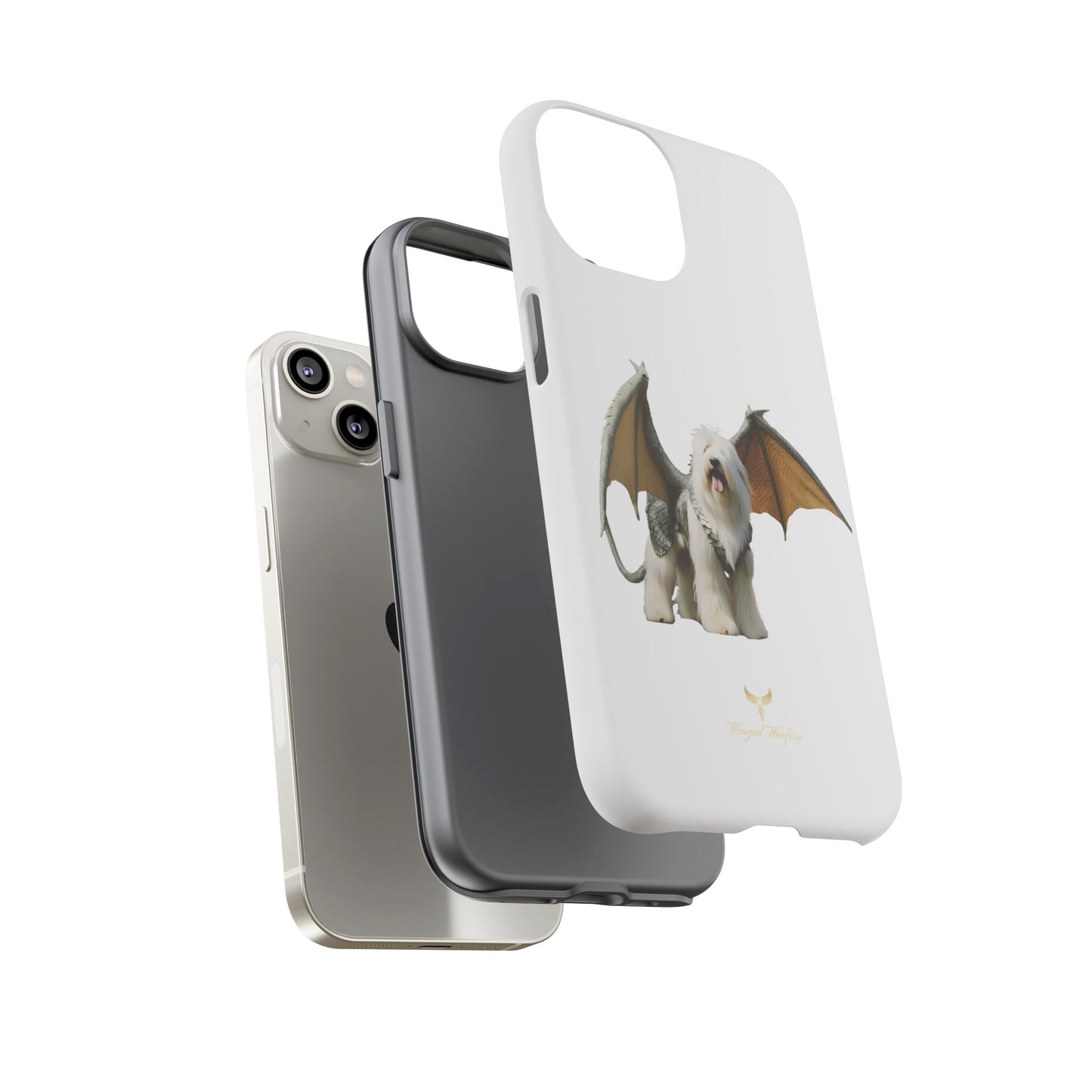 Fantasy Old English Sheepdog Phone Case - Tough Cases with Unique Dragon Wings Design