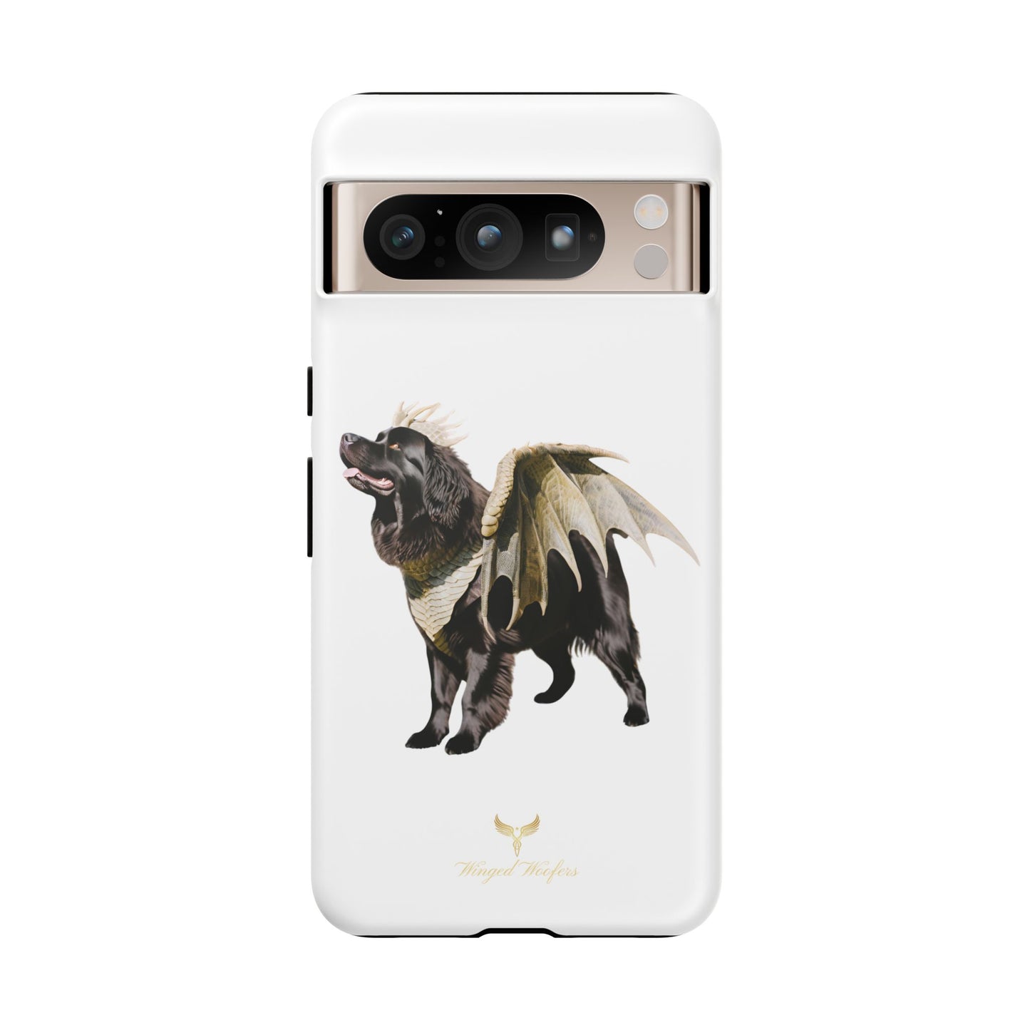 Magical Newfoundland Dog Phone Case - Tough & Stylish Cover with Winged Canine Design