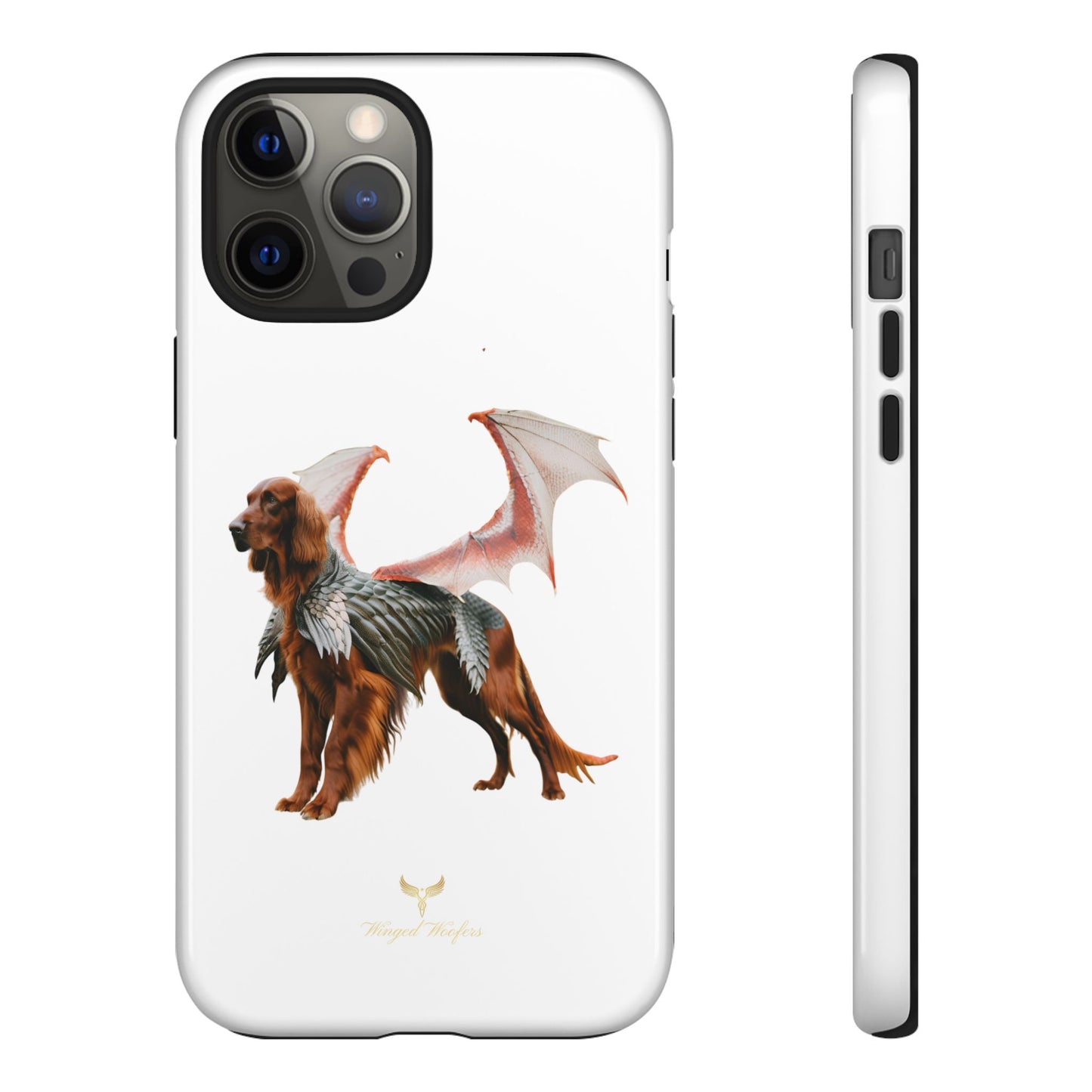 Fantasy Irish Setter with Dragon Wings Phone Case - Tough Cases with Winged Dog Design