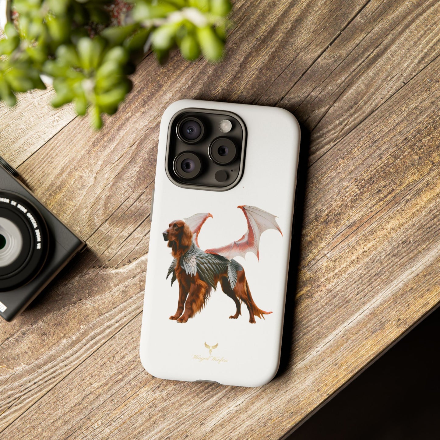 Fantasy Irish Setter with Dragon Wings Phone Case - Tough Cases with Winged Dog Design