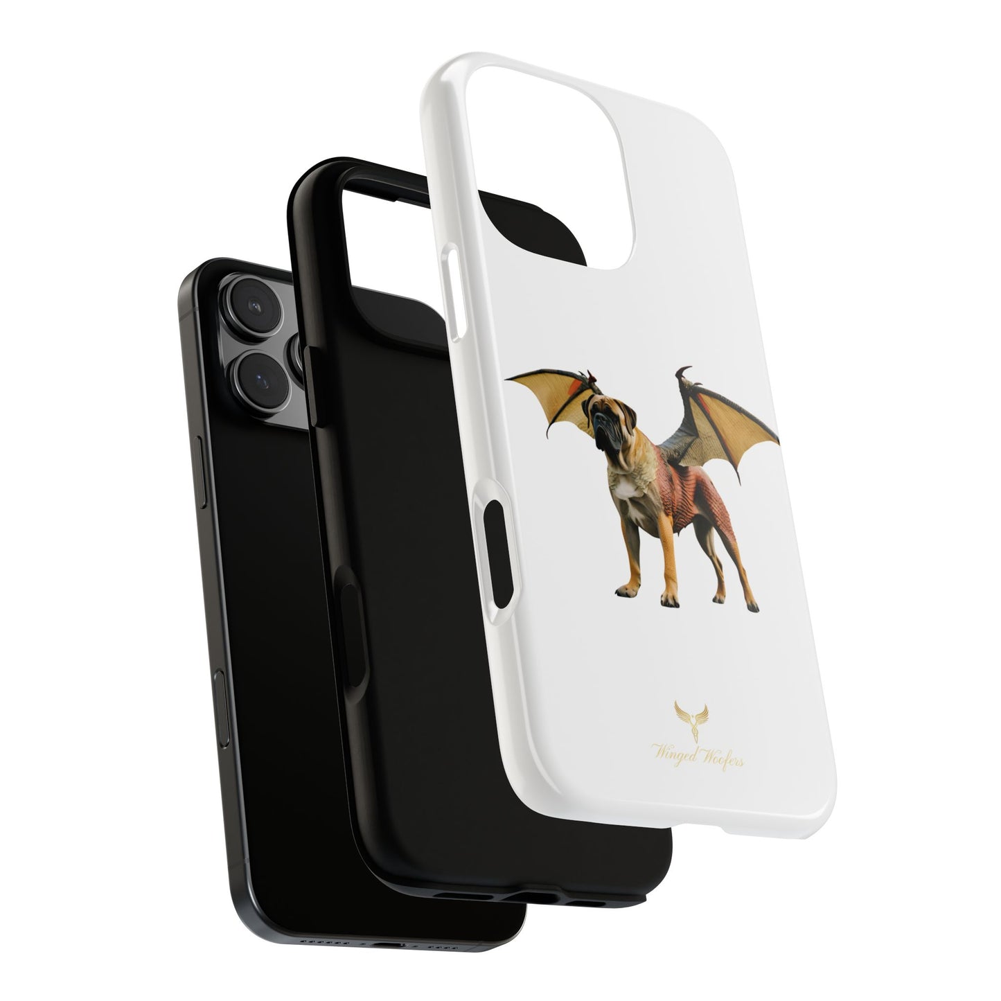 Fantasy Bullmastiff Dog Dragon Phone Case - Tough Cases with Winged Design