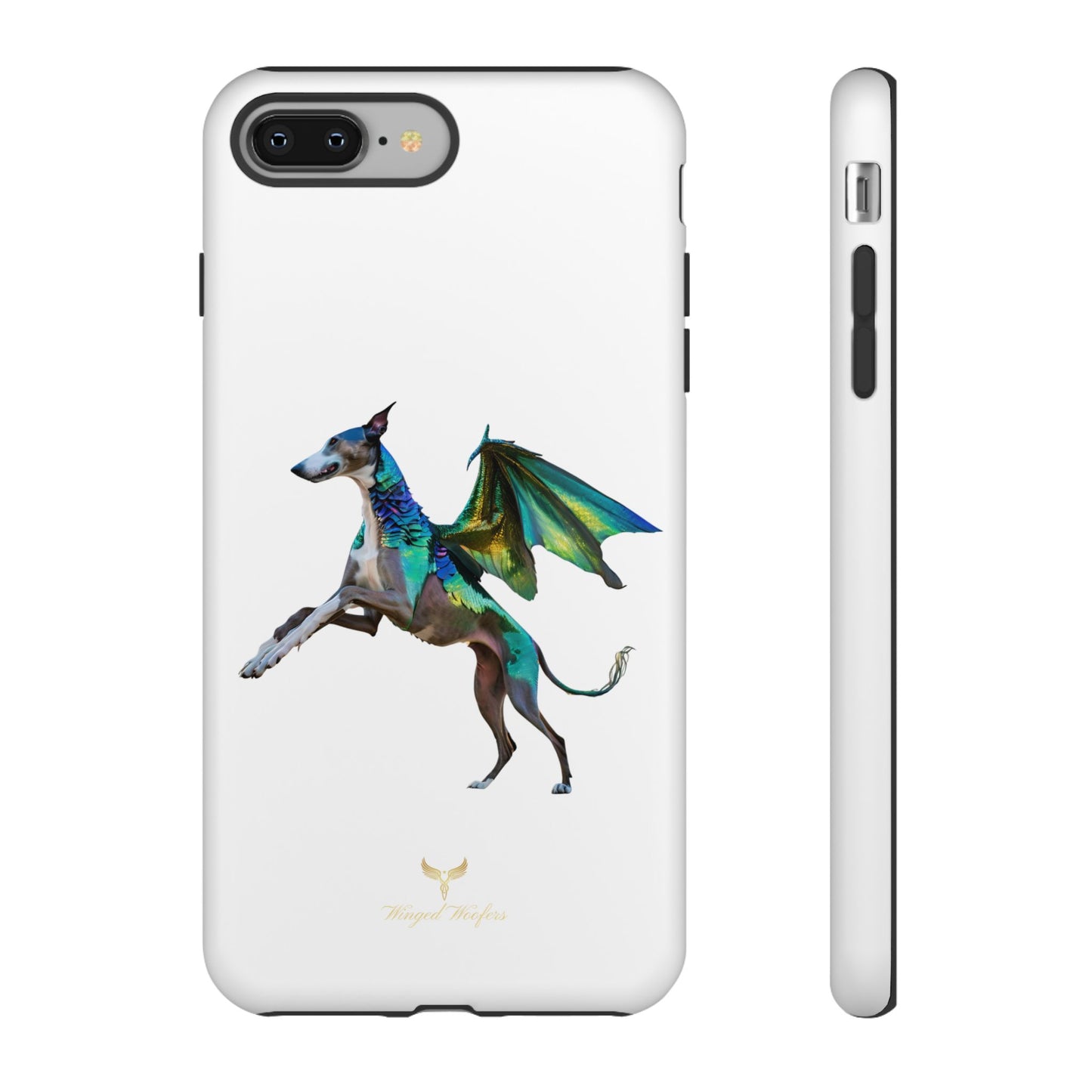 Fantasy Greyhound Dog Phone Case - Whimsical Winged Design for Pet Lovers