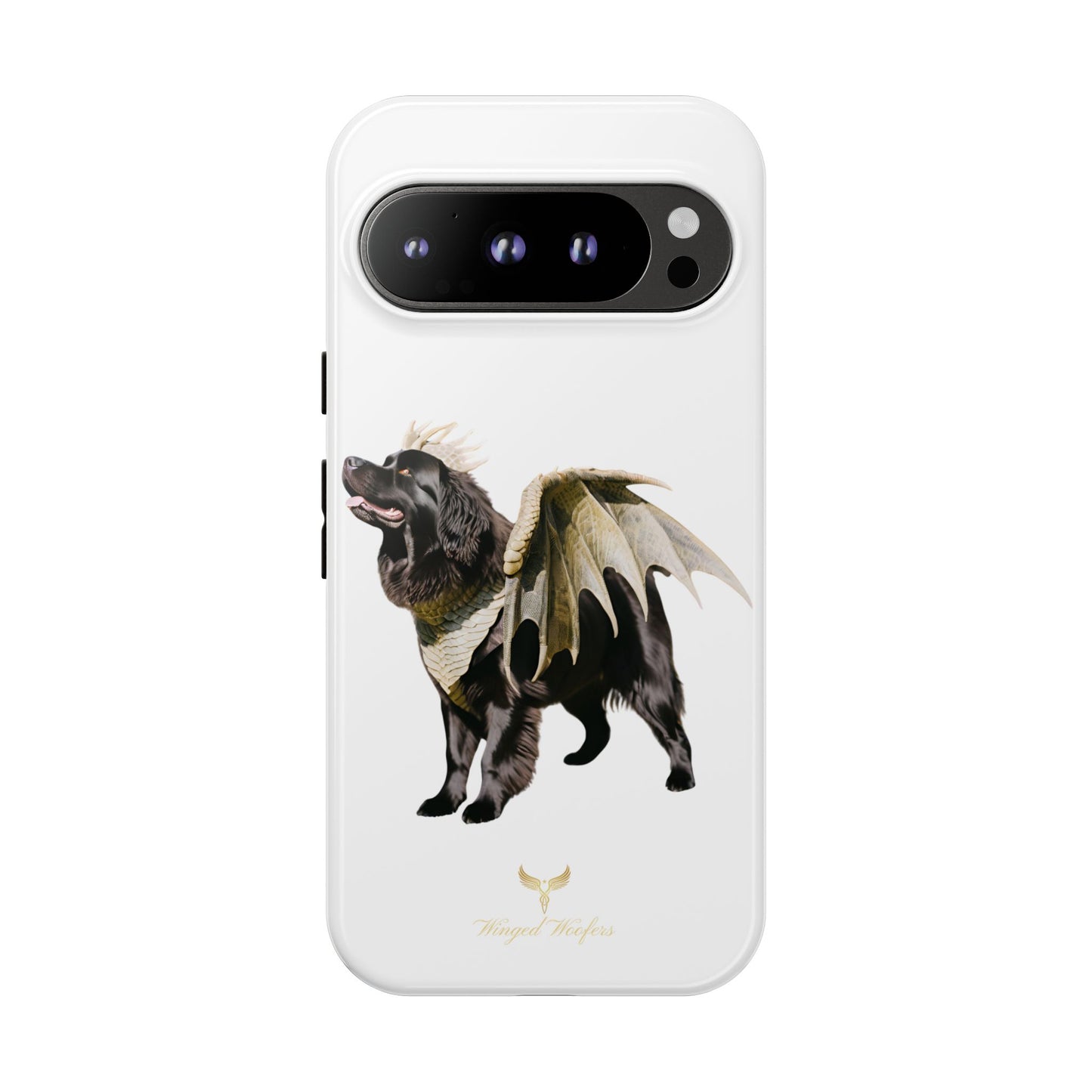 Magical Newfoundland Dog Phone Case - Tough & Stylish Cover with Winged Canine Design