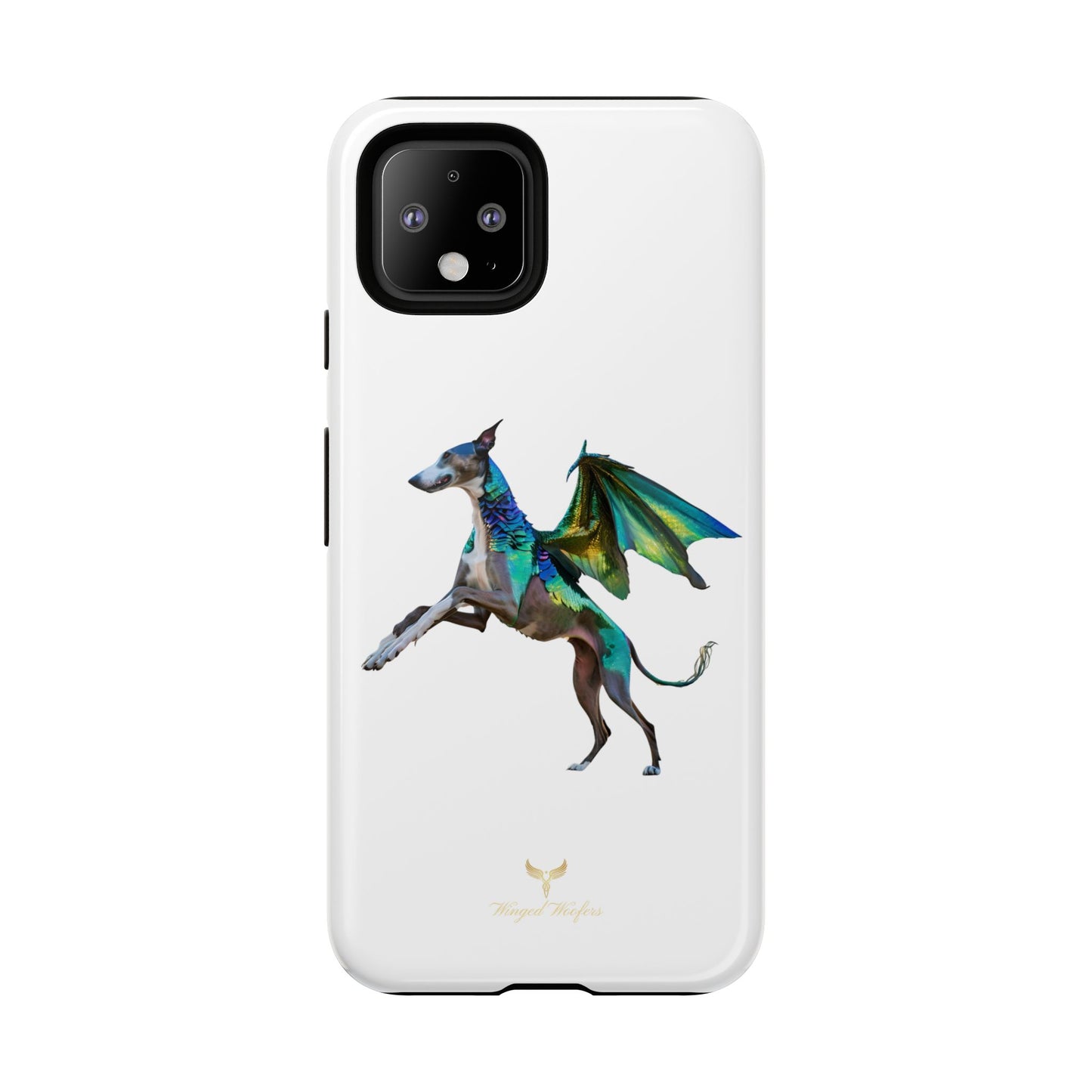 Fantasy Greyhound Dog Phone Case - Whimsical Winged Design for Pet Lovers