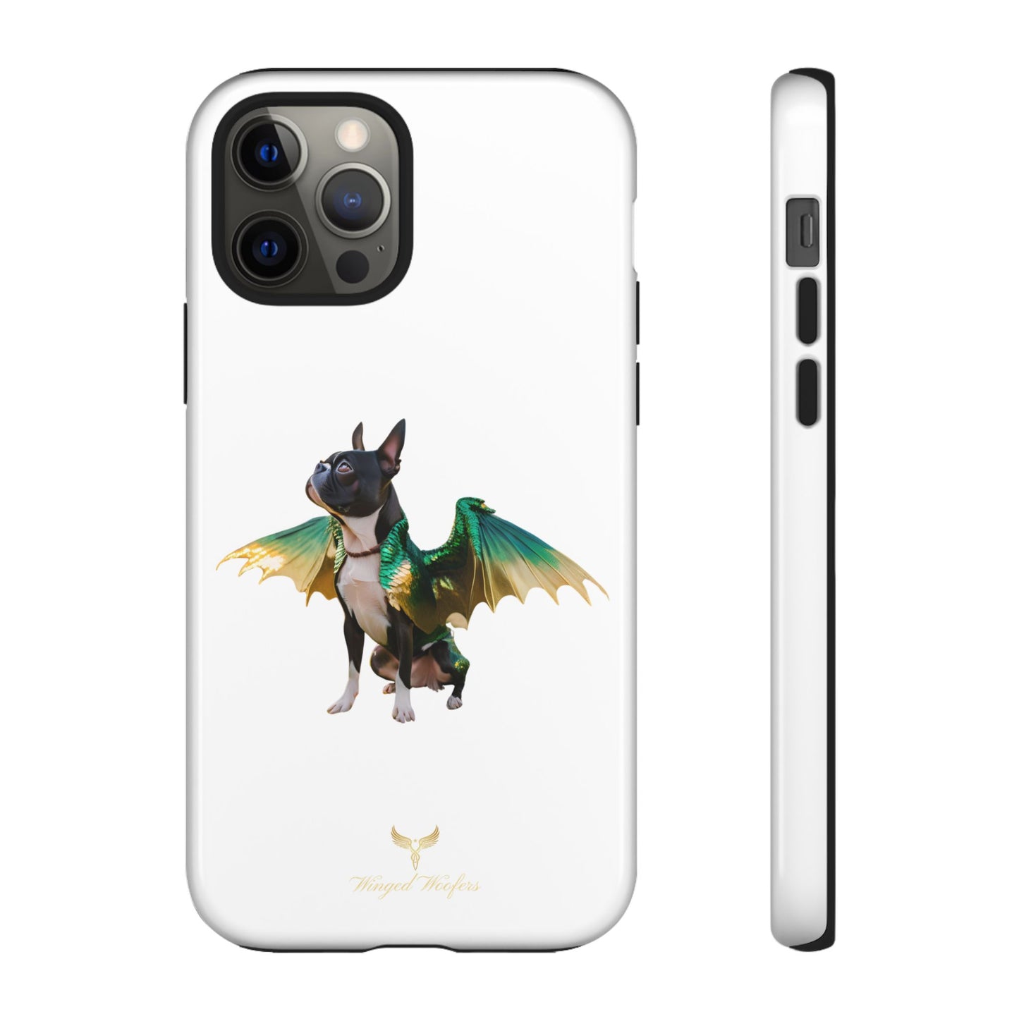 Fantasy Boston Terrier Dog Case - Tough Pet Protection with Wings Design