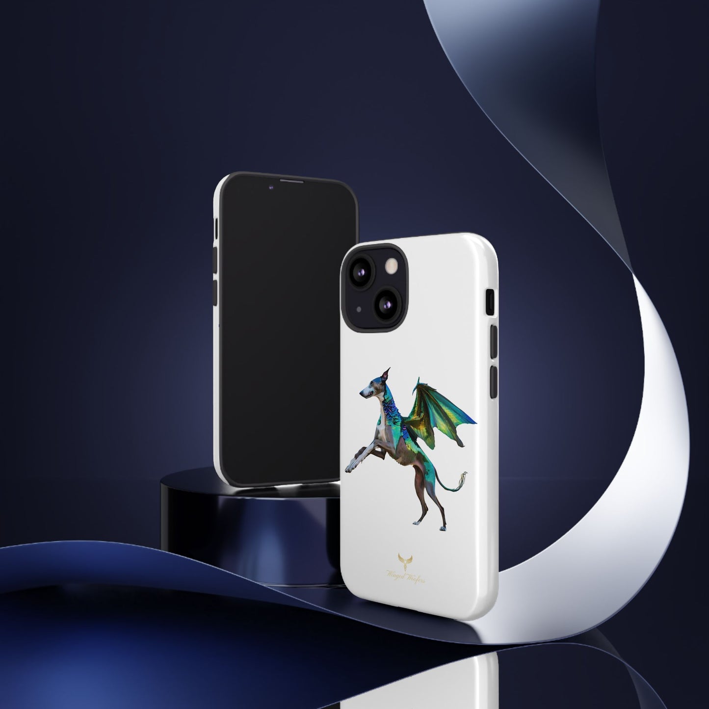 Fantasy Greyhound Dog Phone Case - Whimsical Winged Design for Pet Lovers