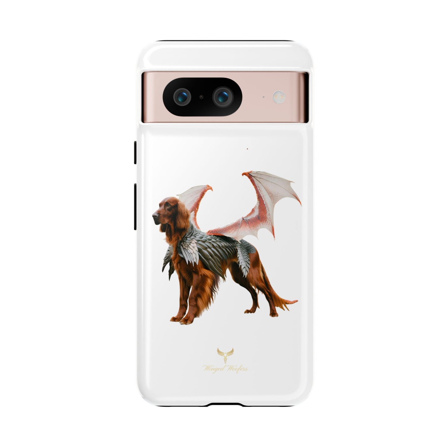 Fantasy Irish Setter with Dragon Wings Phone Case - Tough Cases with Winged Dog Design