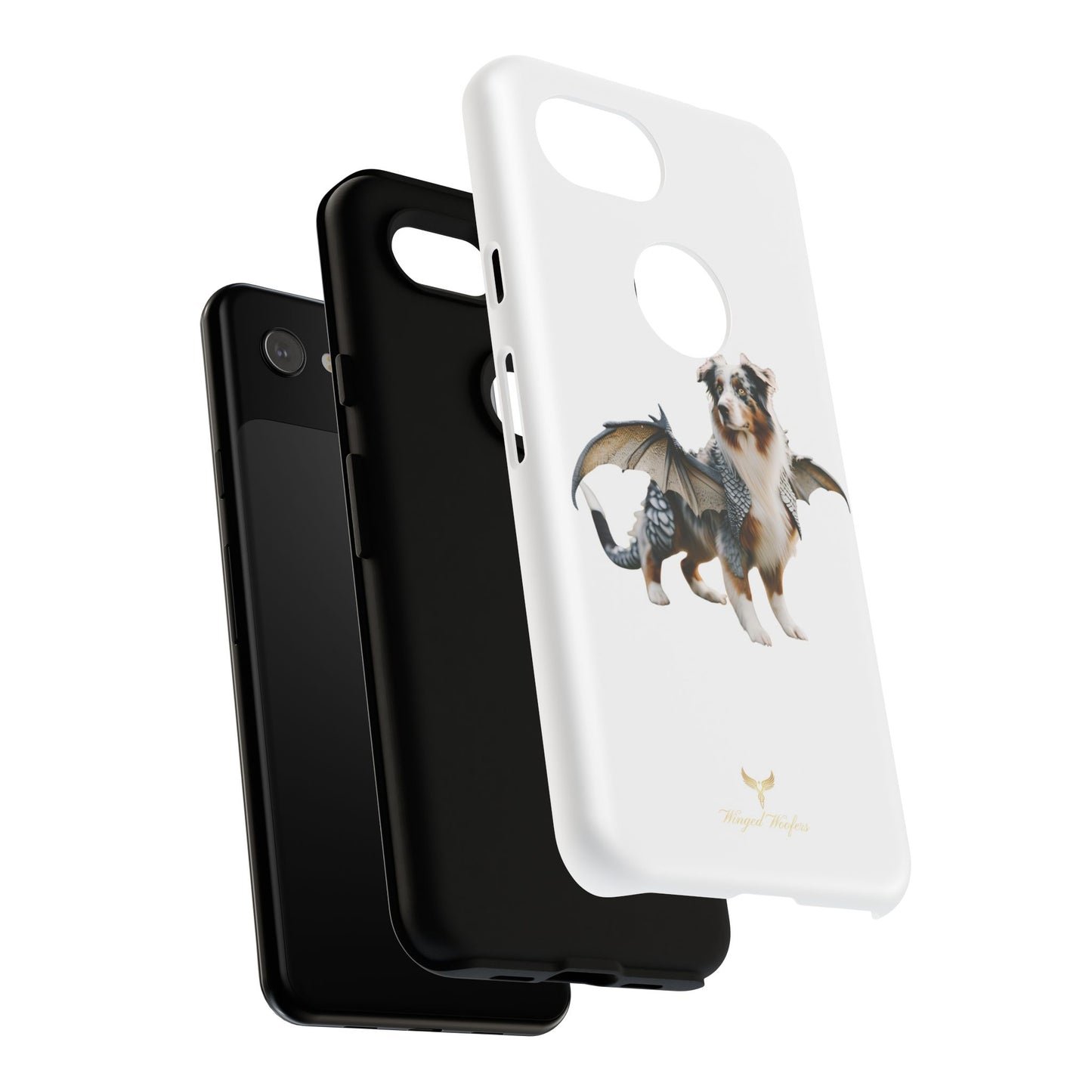 Fantasy Australian Shepherd Dog Phone Case with Wings - Tough Cases for Animal Lovers