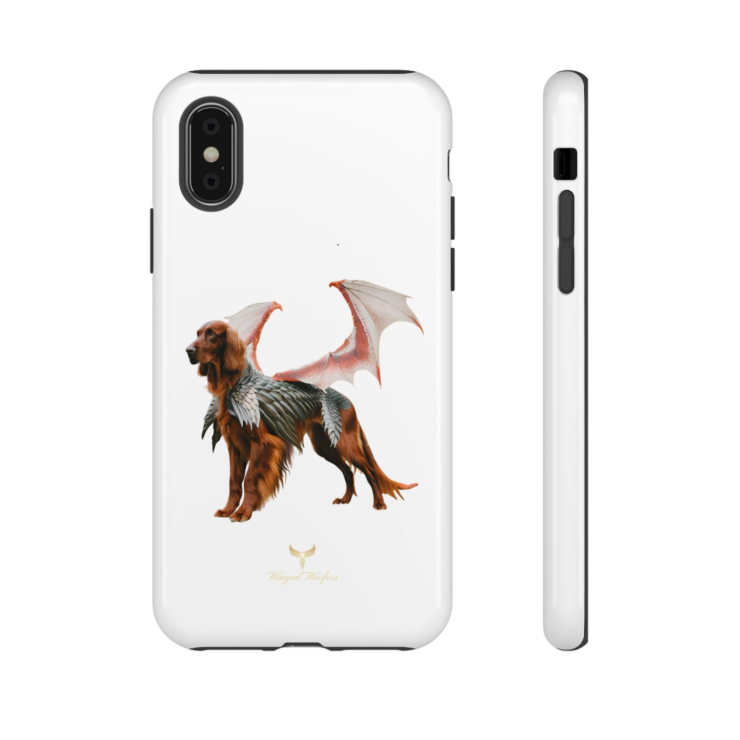 Fantasy Irish Setter with Dragon Wings Phone Case - Tough Cases with Winged Dog Design