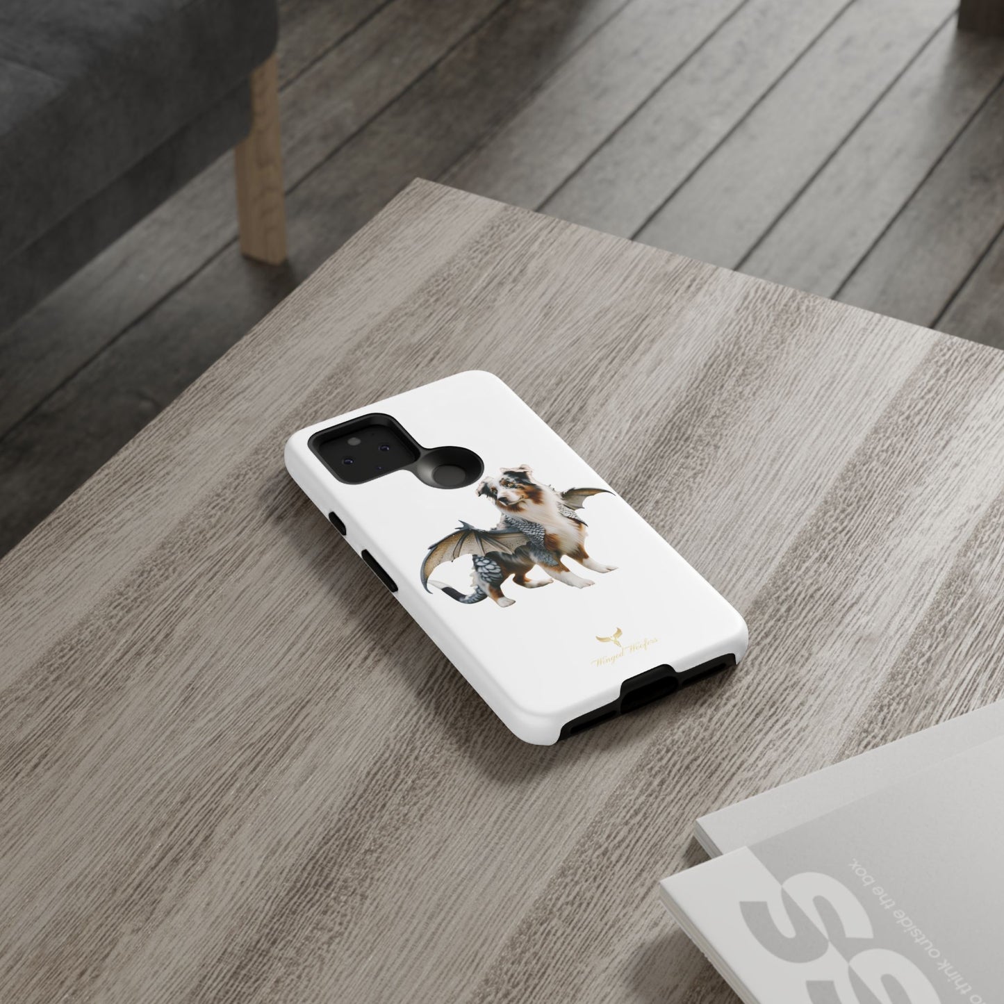 Fantasy Australian Shepherd Dog Phone Case with Wings - Tough Cases for Animal Lovers