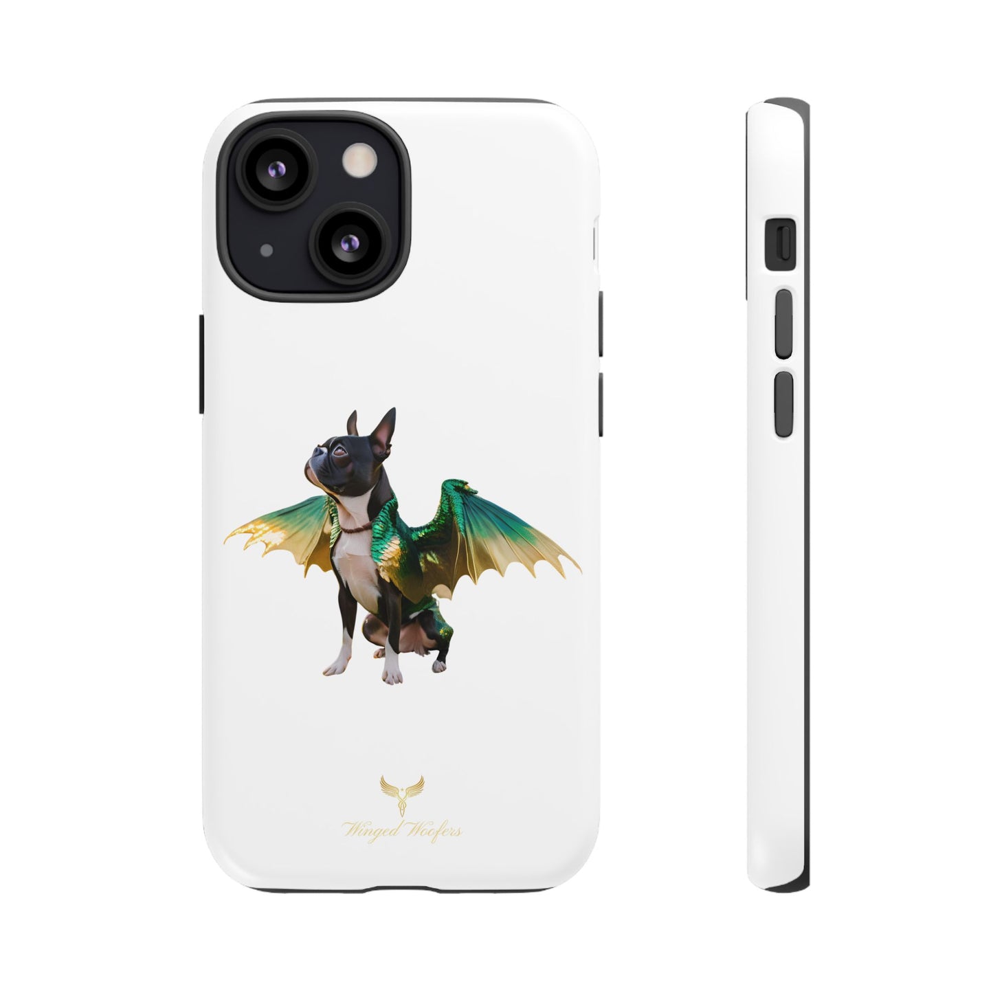 Fantasy Boston Terrier Dog Case - Tough Pet Protection with Wings Design