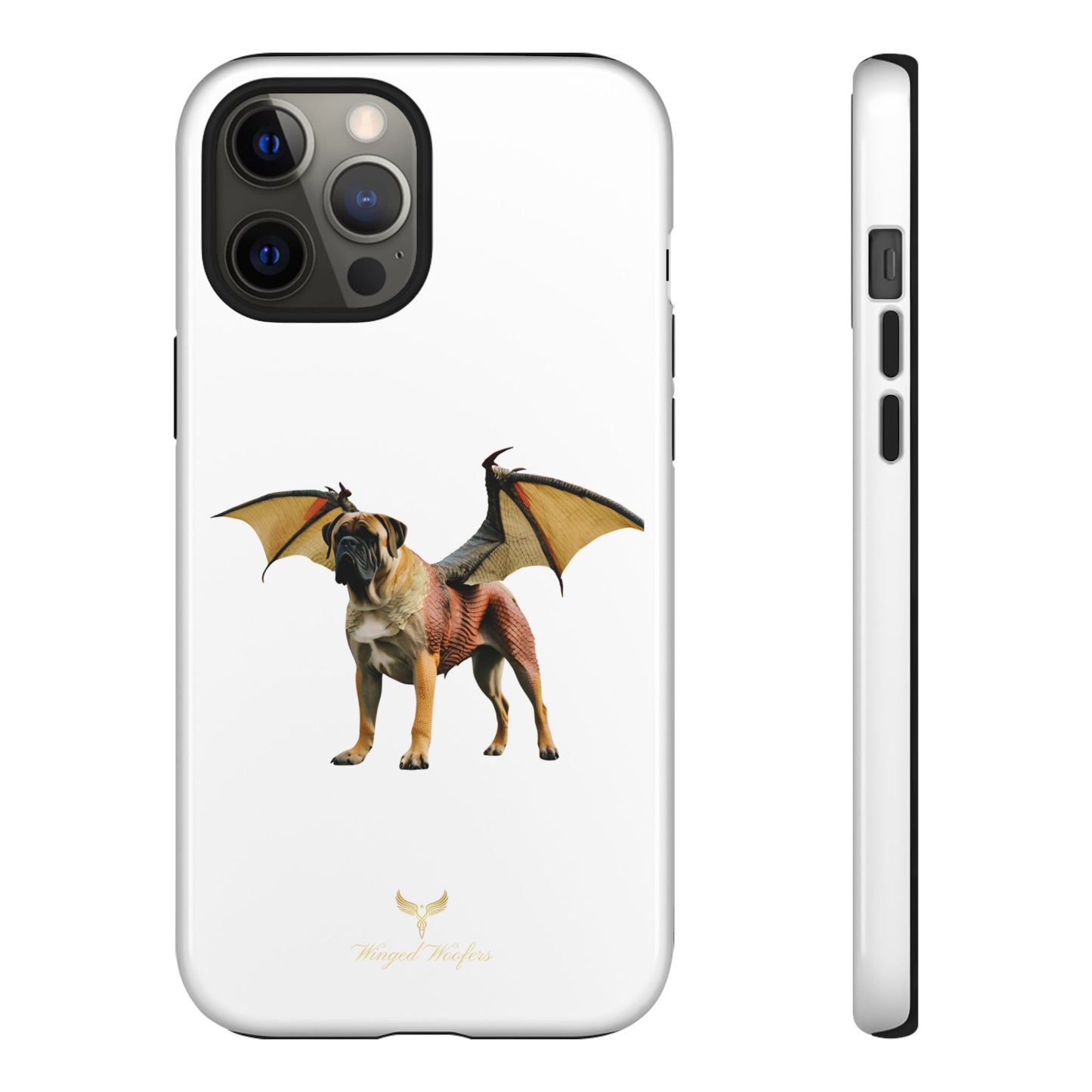 Fantasy Bullmastiff Dog Dragon Phone Case - Tough Cases with Winged Design