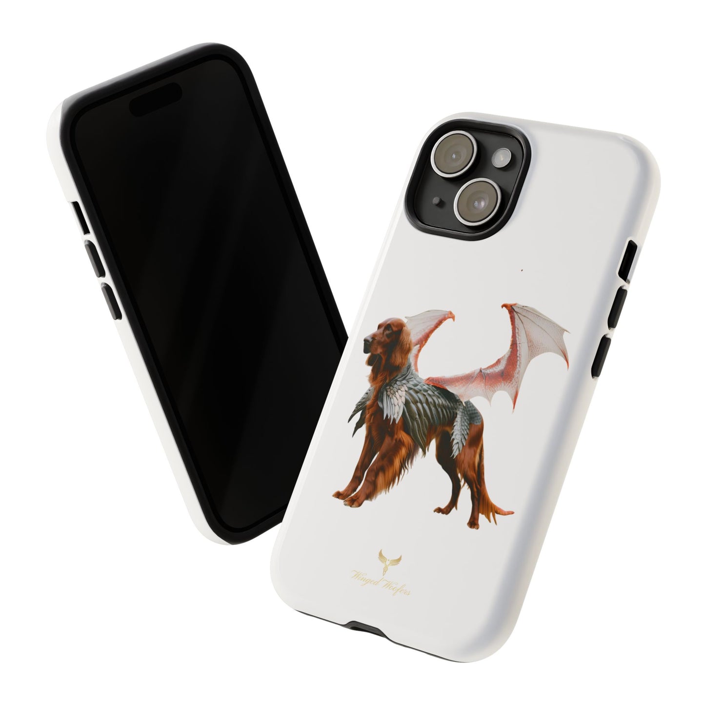 Fantasy Irish Setter with Dragon Wings Phone Case - Tough Cases with Winged Dog Design