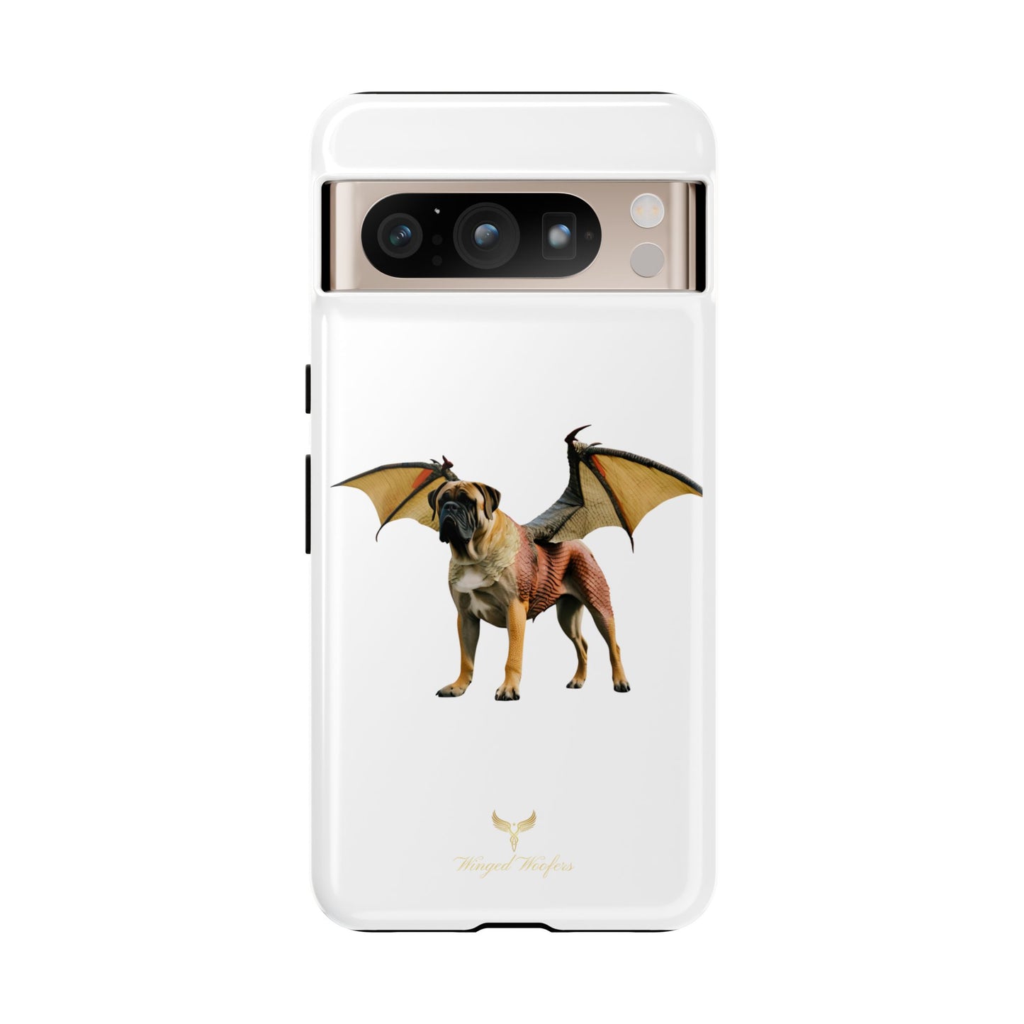 Fantasy Bullmastiff Dog Dragon Phone Case - Tough Cases with Winged Design