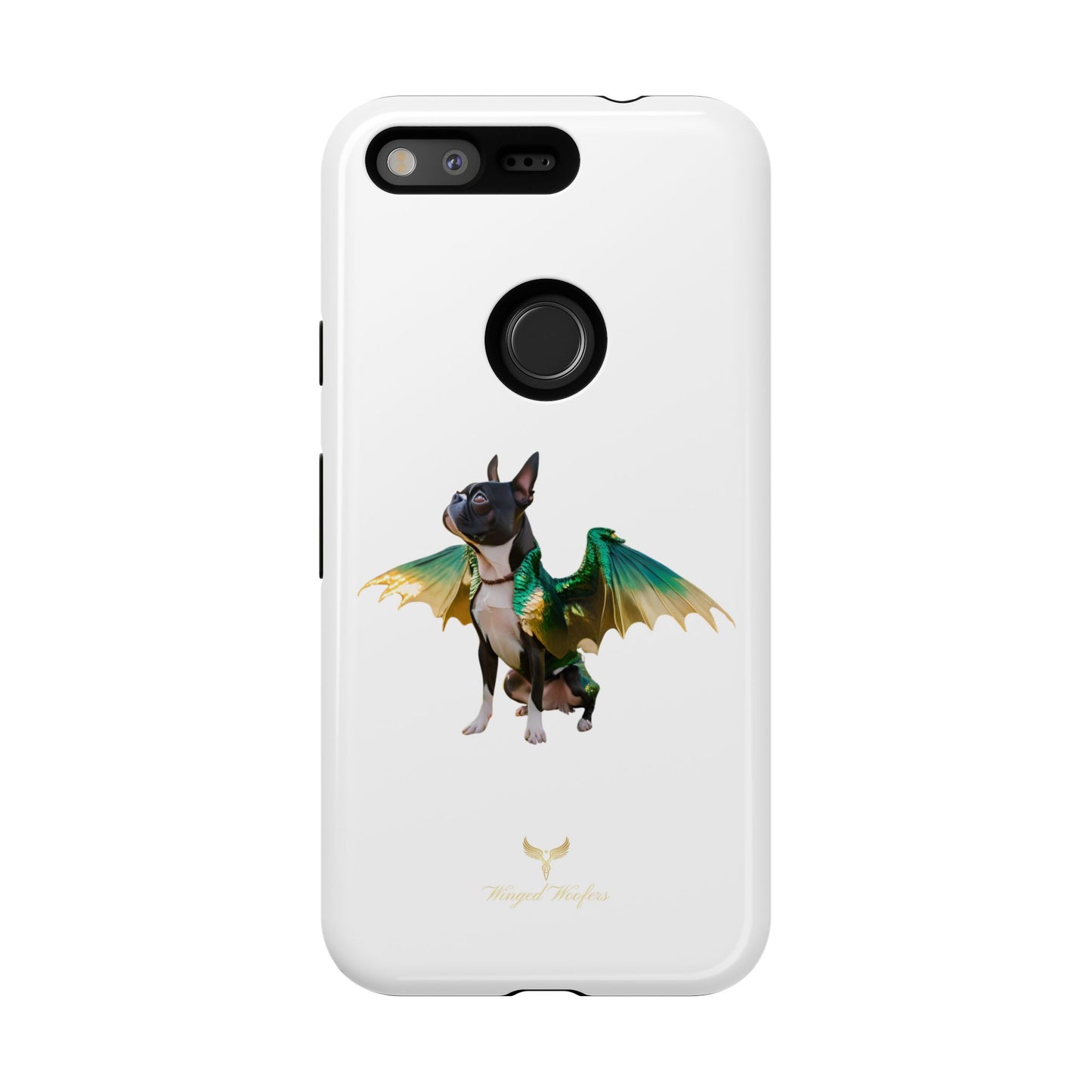 Fantasy Boston Terrier Dog Case - Tough Pet Protection with Wings Design