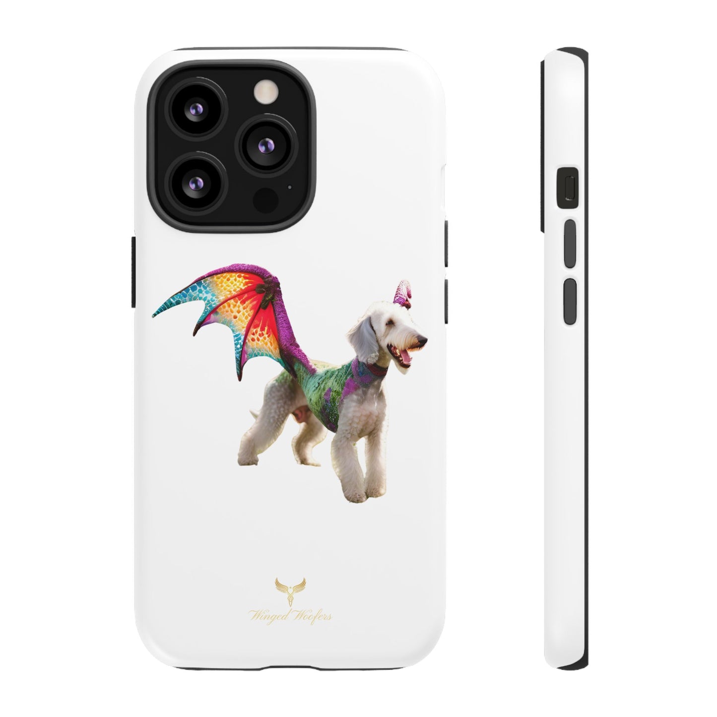 Mythical Bedlington Terrier with Wings Dog iPhone Case | Tough Cases for Pet Lovers