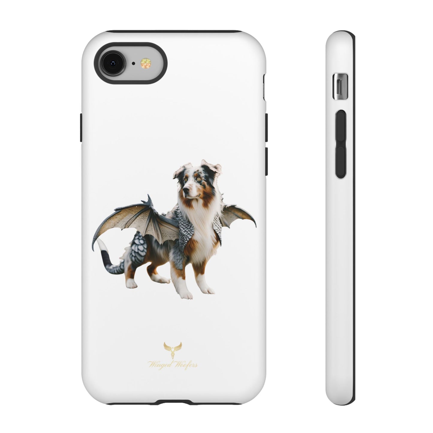 Fantasy Australian Shepherd Dog Phone Case with Wings - Tough Cases for Animal Lovers