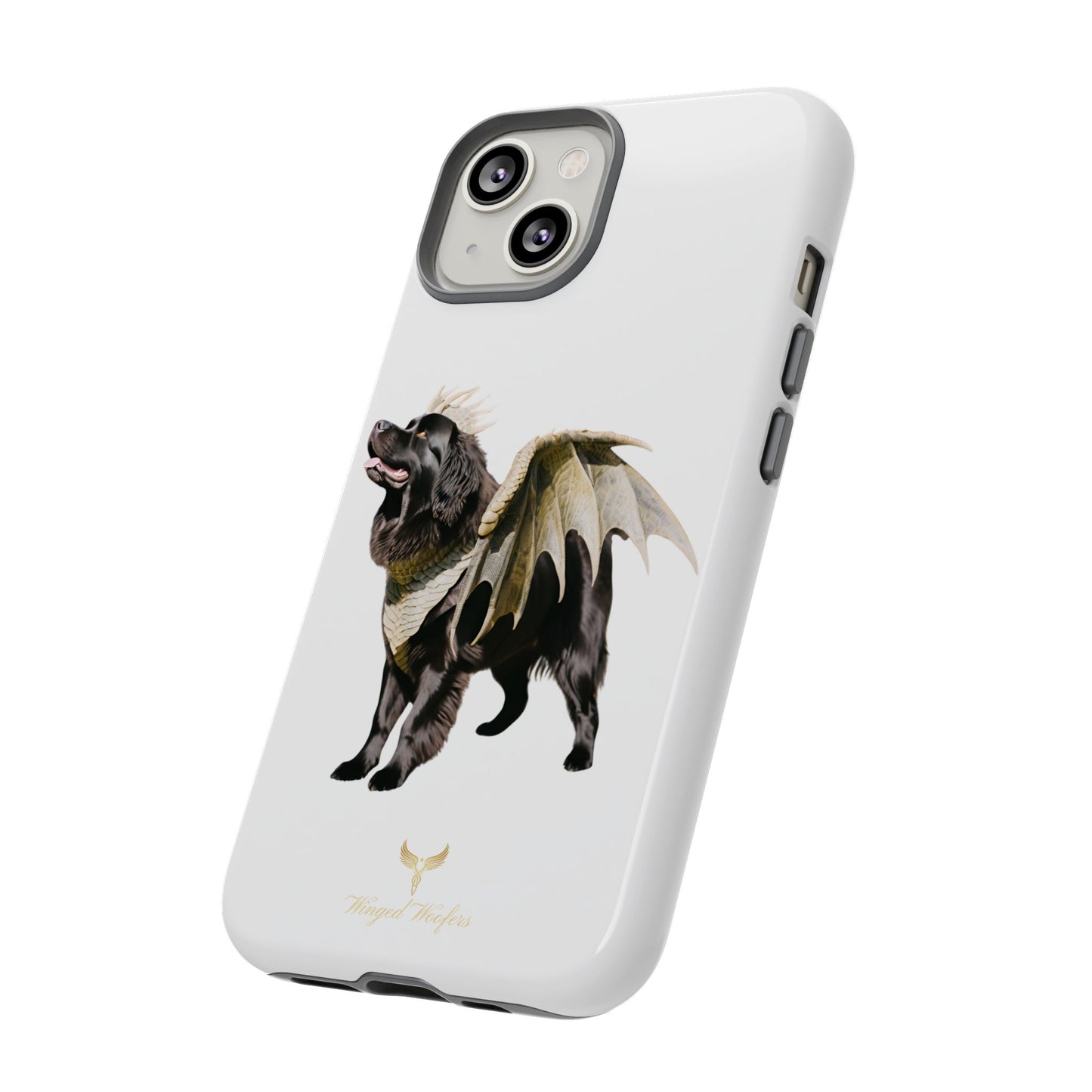 Magical Newfoundland Dog Phone Case - Tough & Stylish Cover with Winged Canine Design