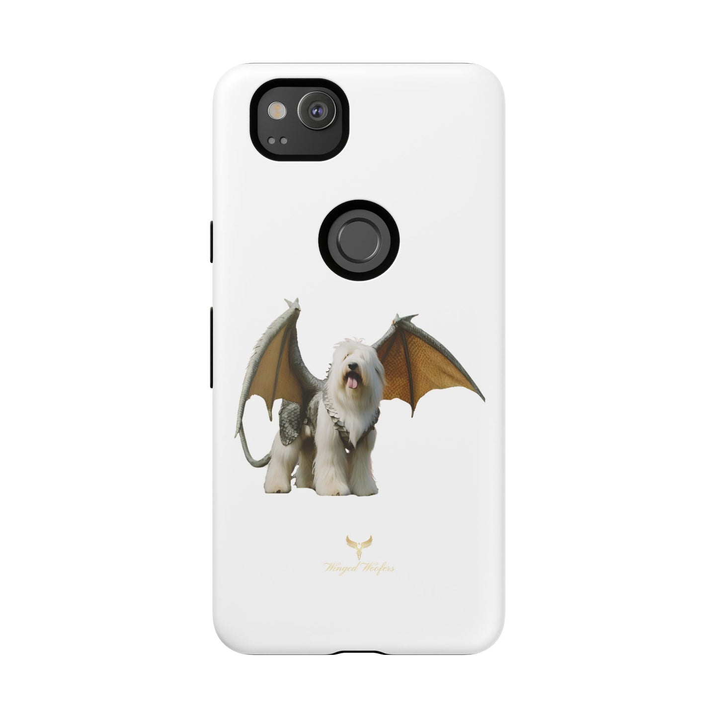 Fantasy Old English Sheepdog Phone Case - Tough Cases with Unique Dragon Wings Design