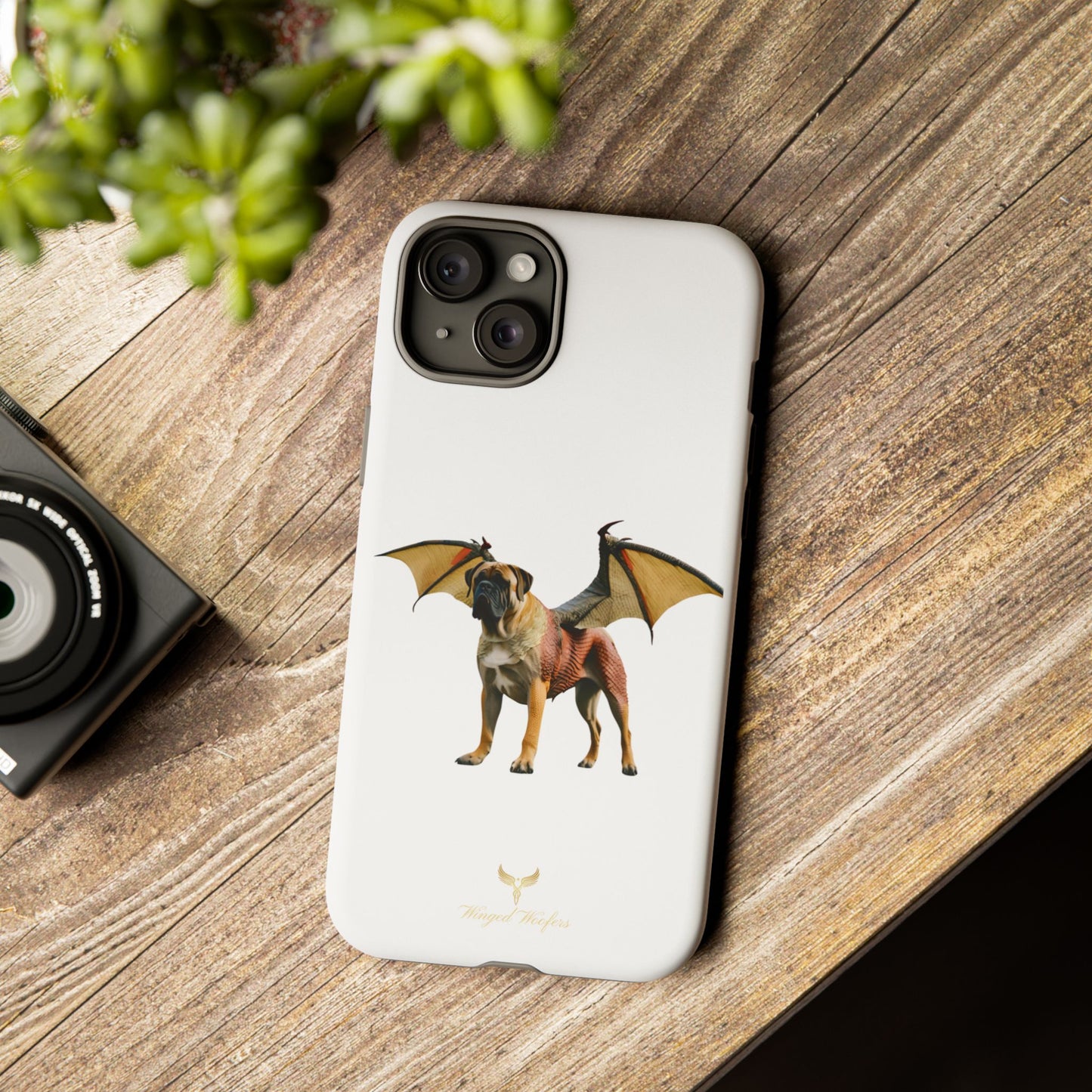 Fantasy Bullmastiff Dog Dragon Phone Case - Tough Cases with Winged Design